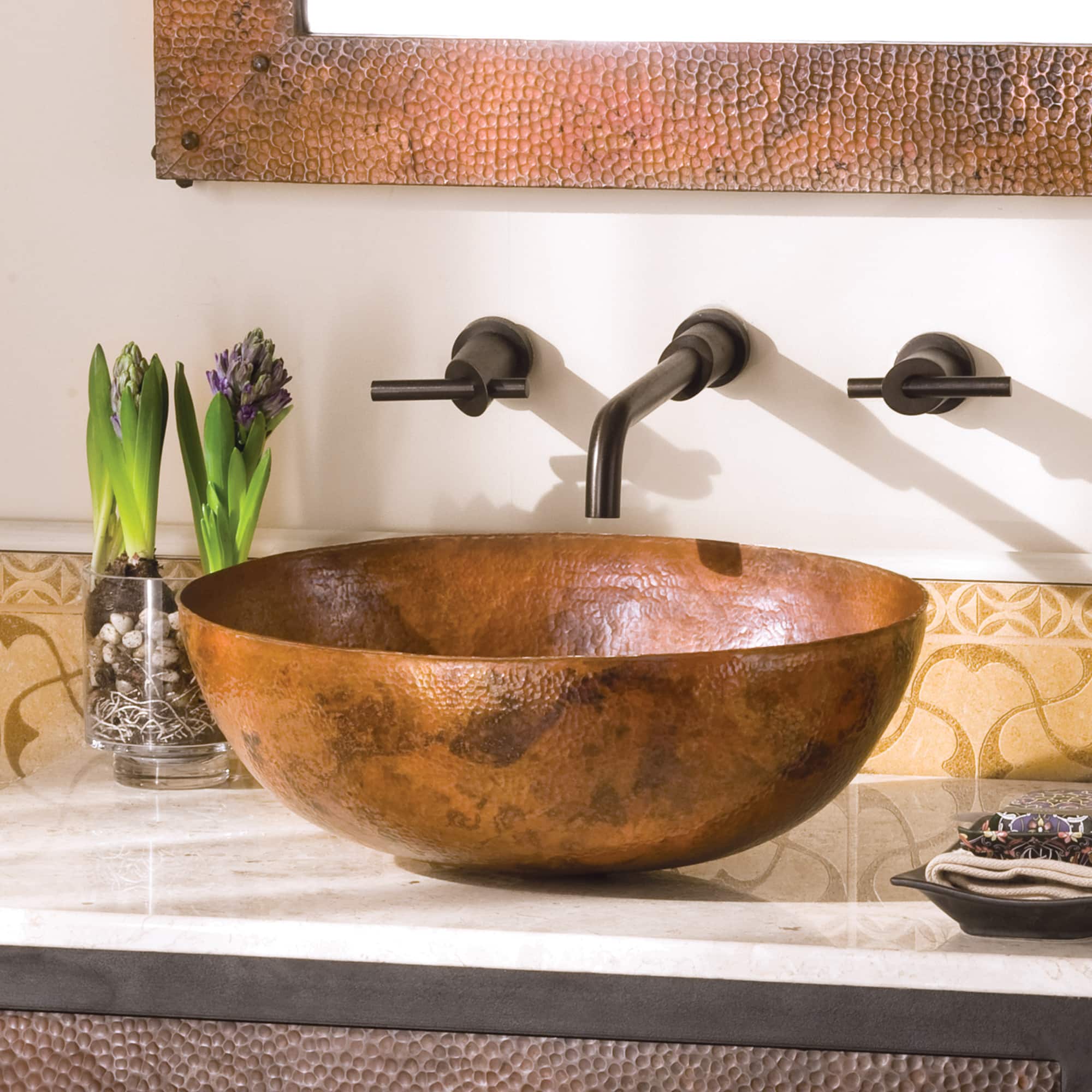 tempered copper bathroom sink