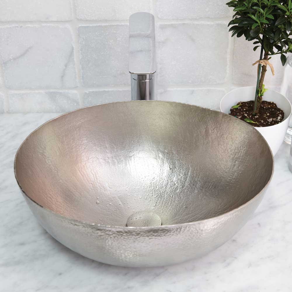 brushed nickel bathroom sink