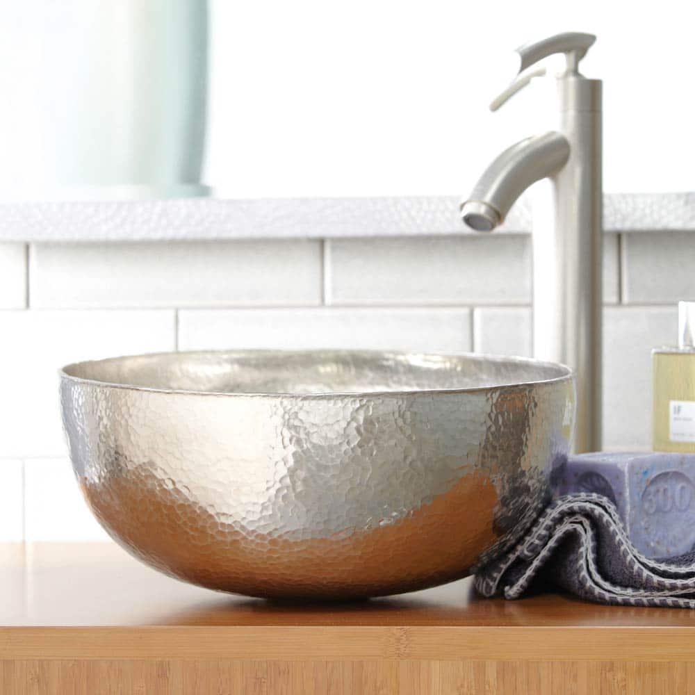 brushed nickel bathroom sink