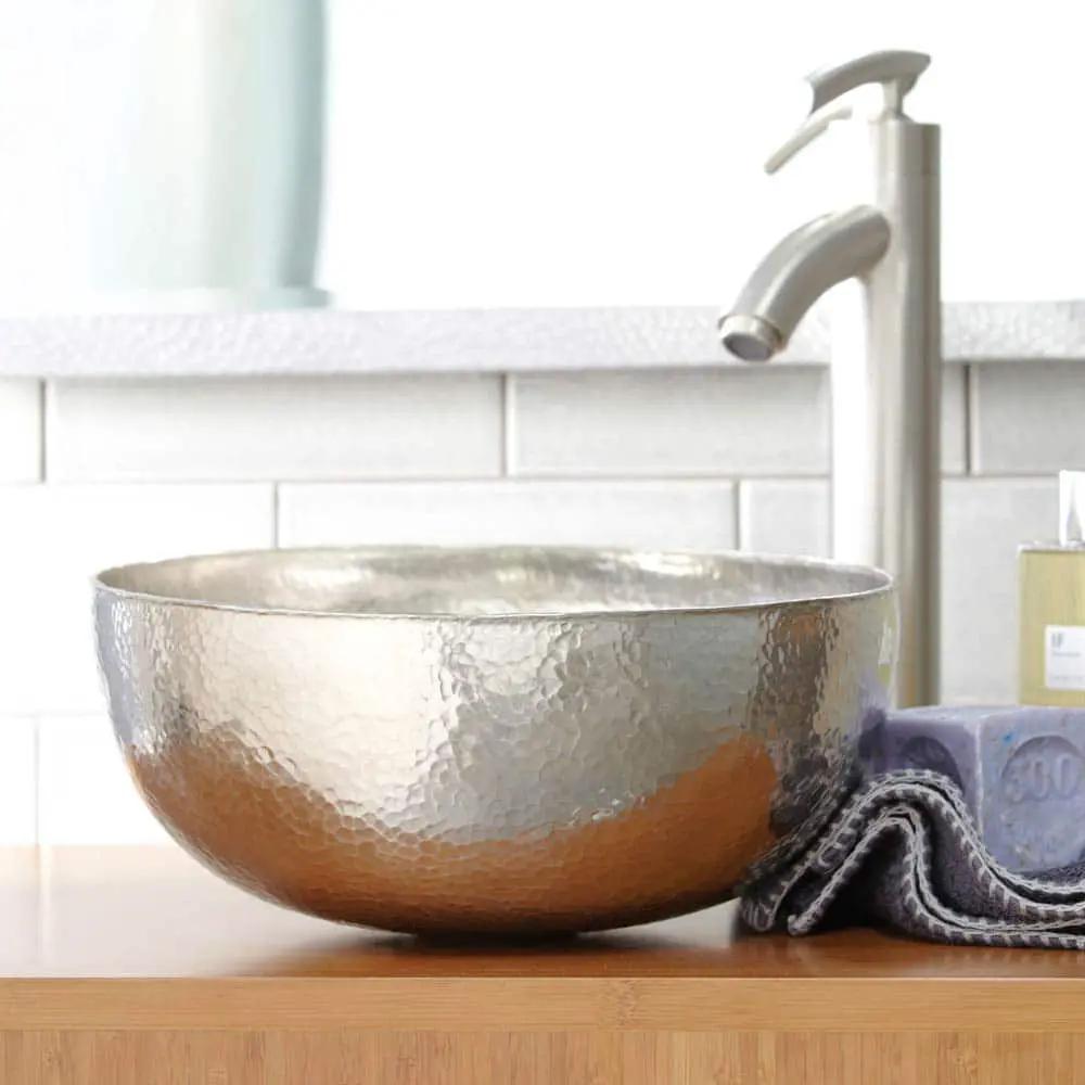 brushed nickel bathroom sink