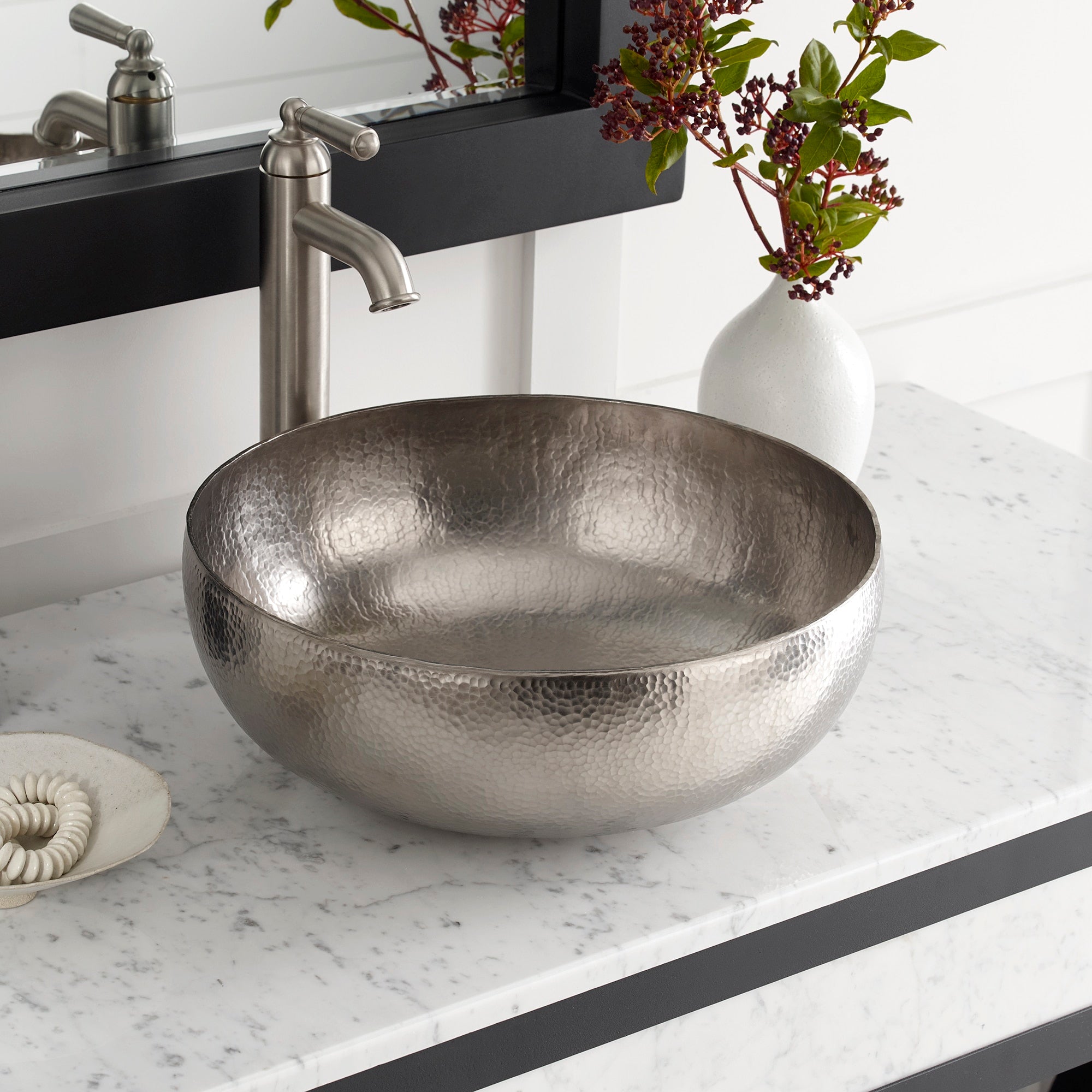 brushed nickel bathroom sink