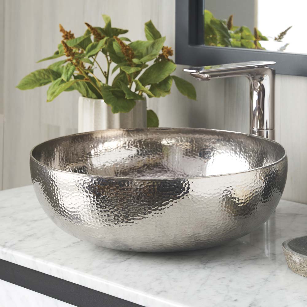 polished nickel bathroom sink