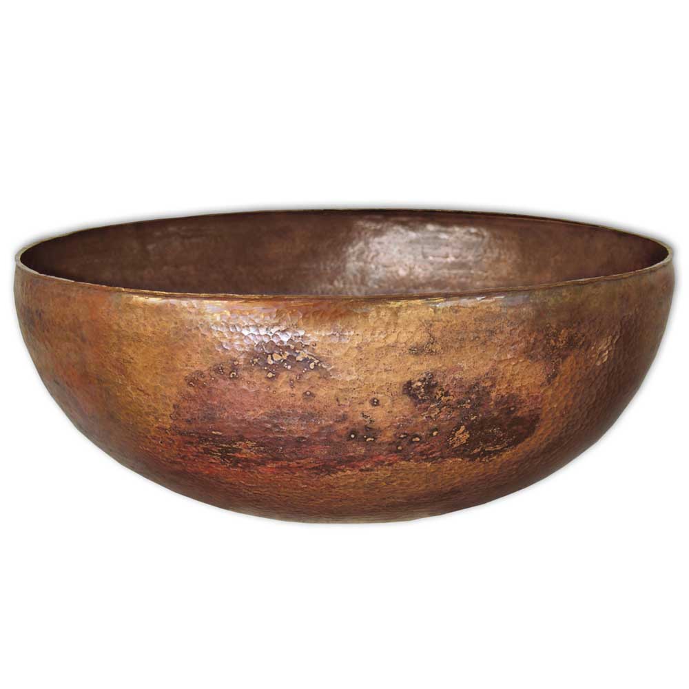 Native Trails Maestro Round 16" Hammered Copper Vessel Bathroom Sink