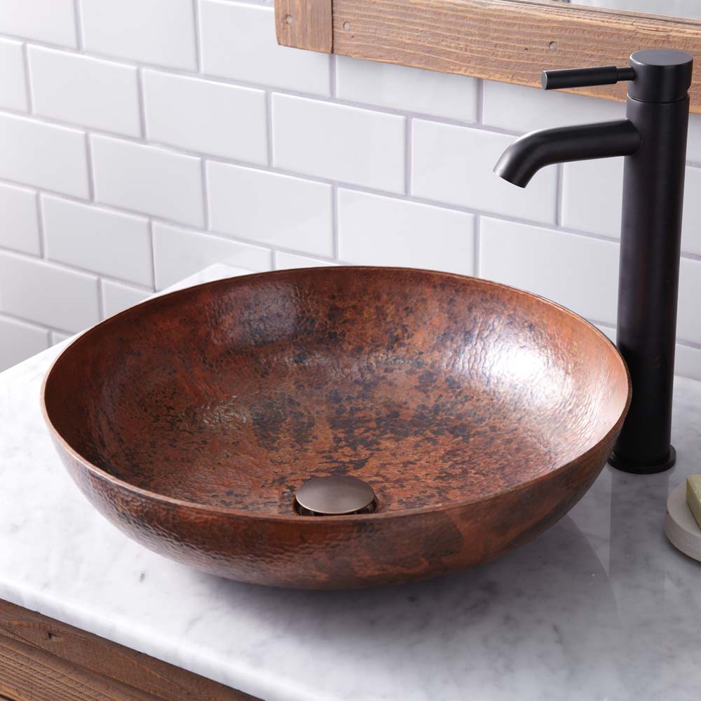 tempered copper bathroom sink