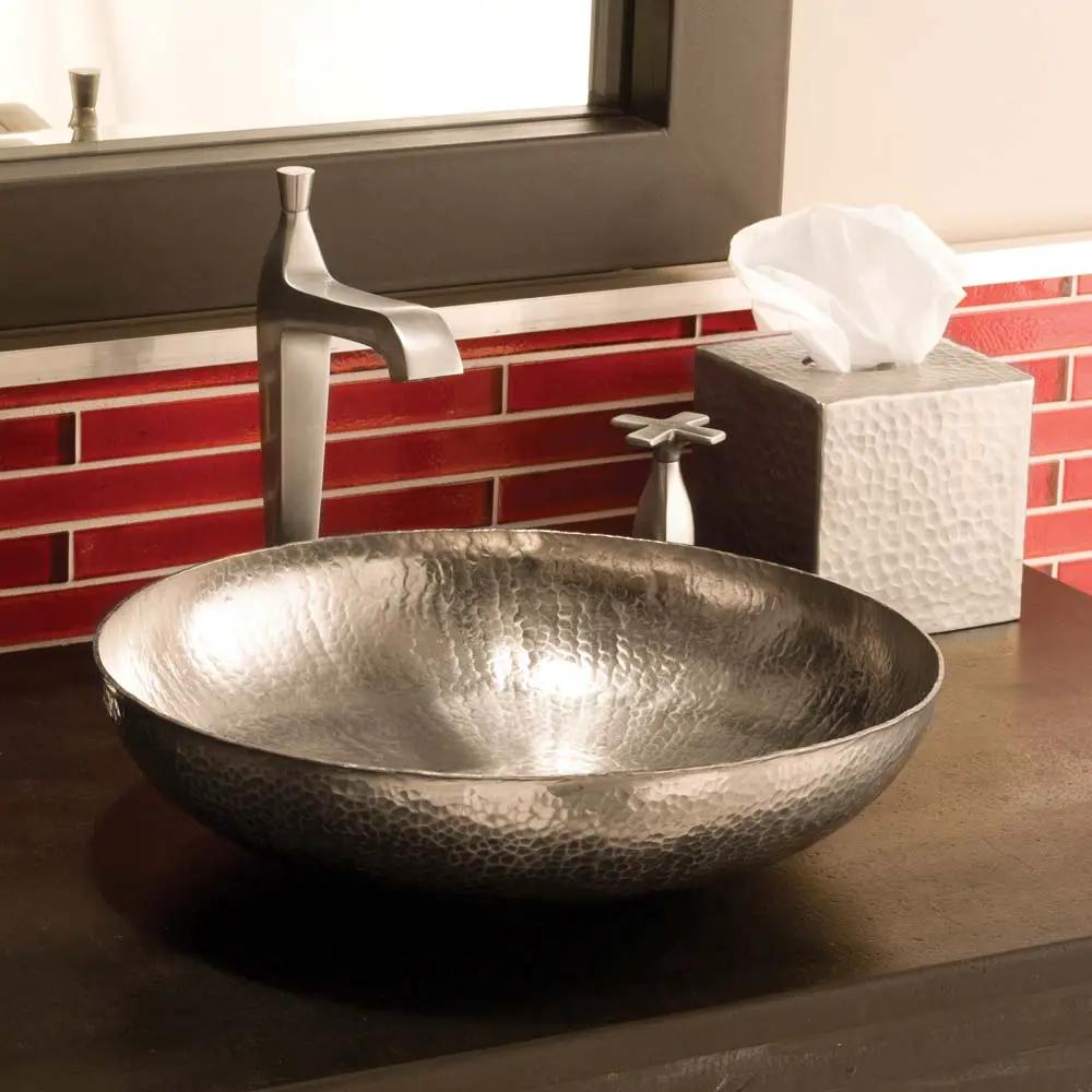 brushed nickel bathroom sink