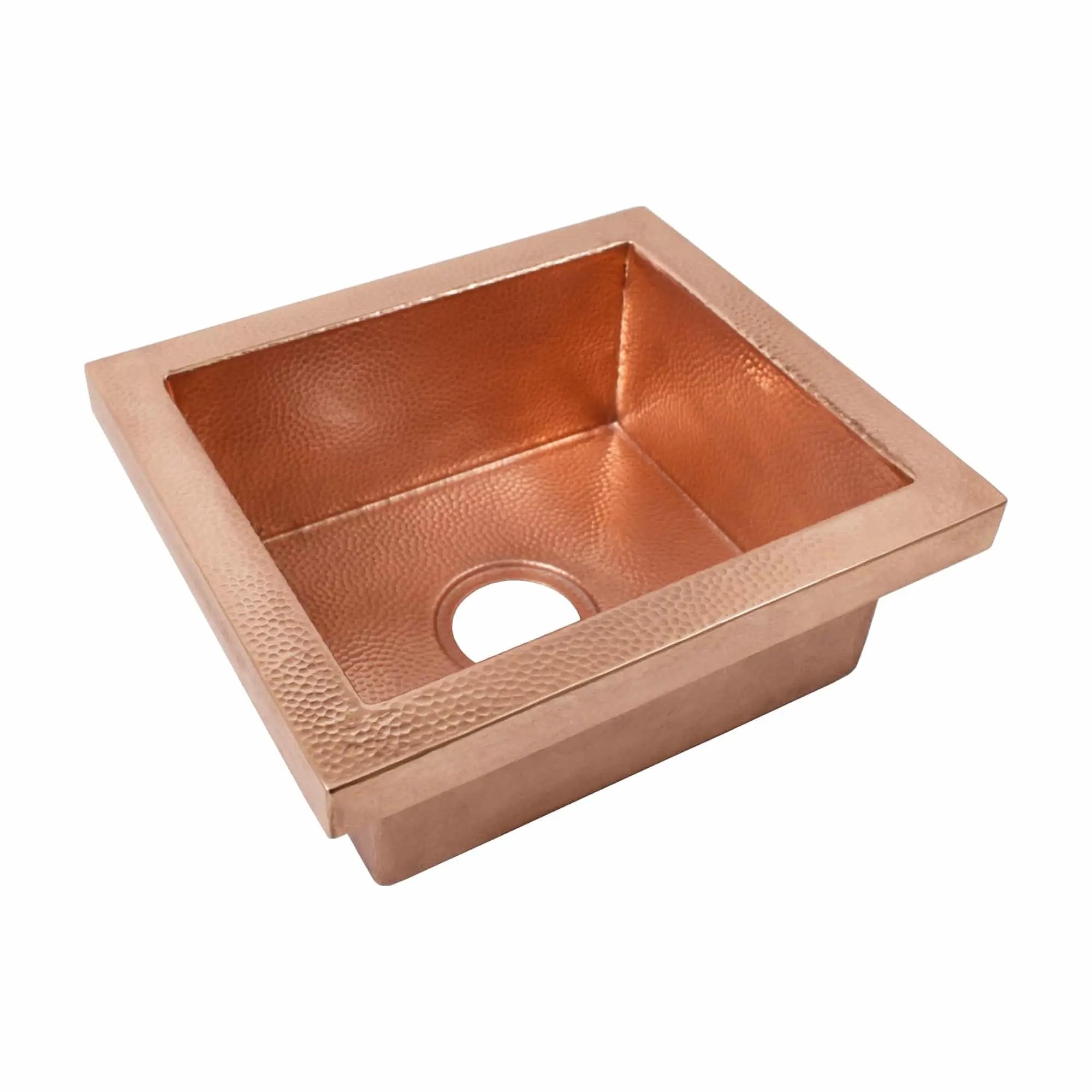 Native Trails Manhattan 17" Hand Hammered Copper Drop-In Bar Kitchen Sink by Native Trails