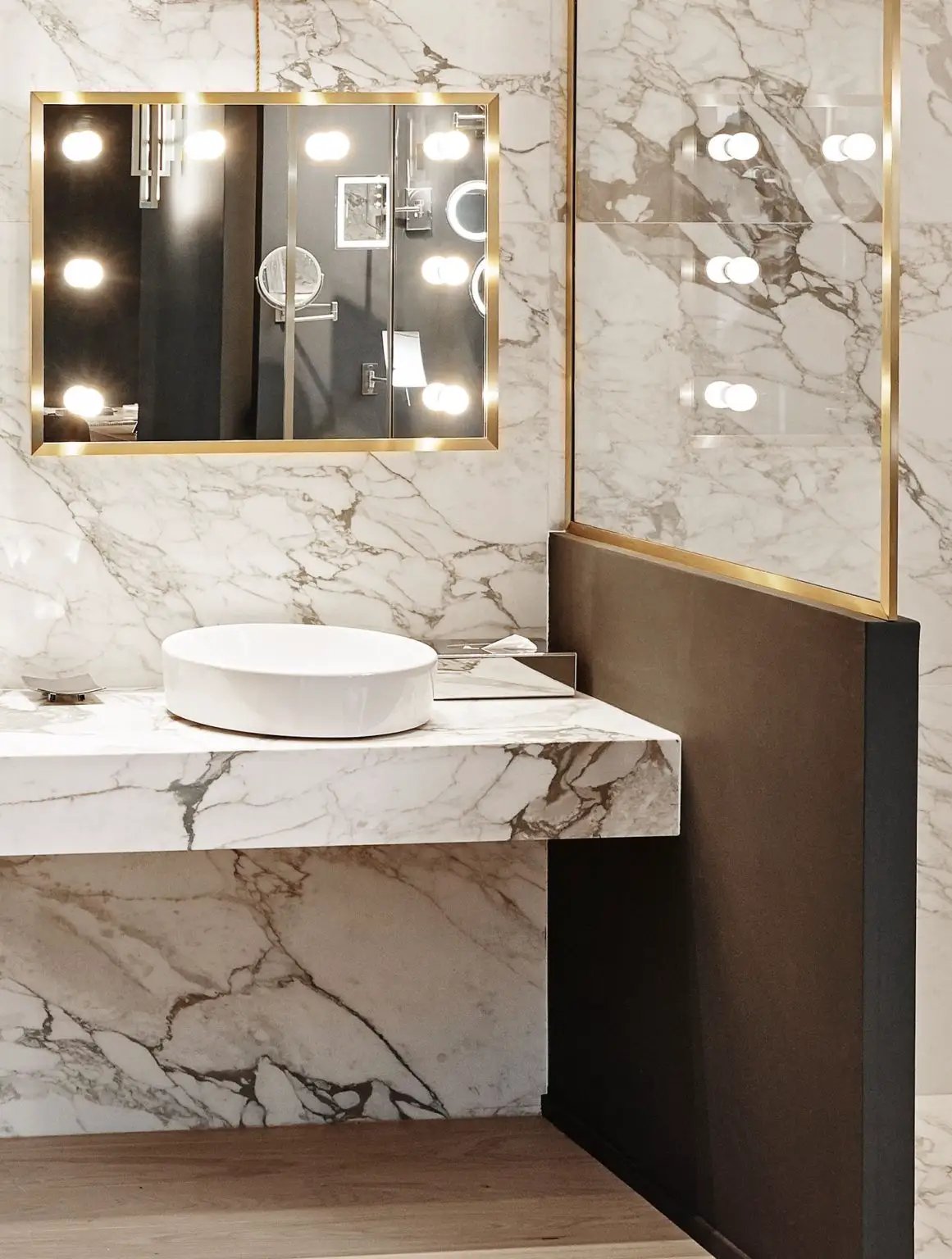 lacquered polished brass mirror