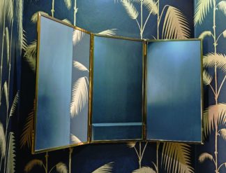 lacquered polished brass mirror