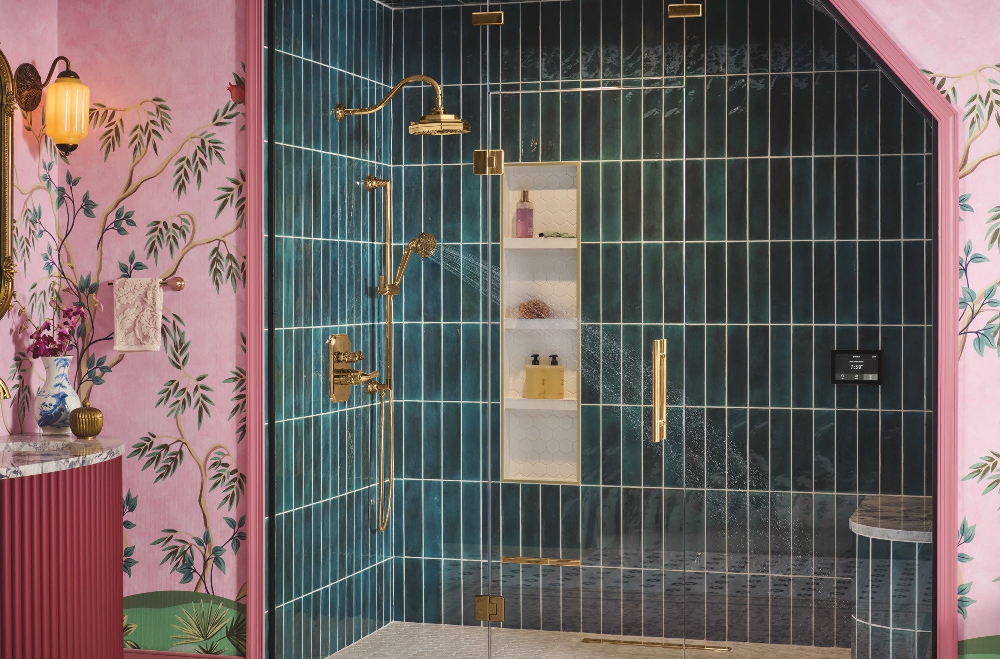 polished gold towel bar