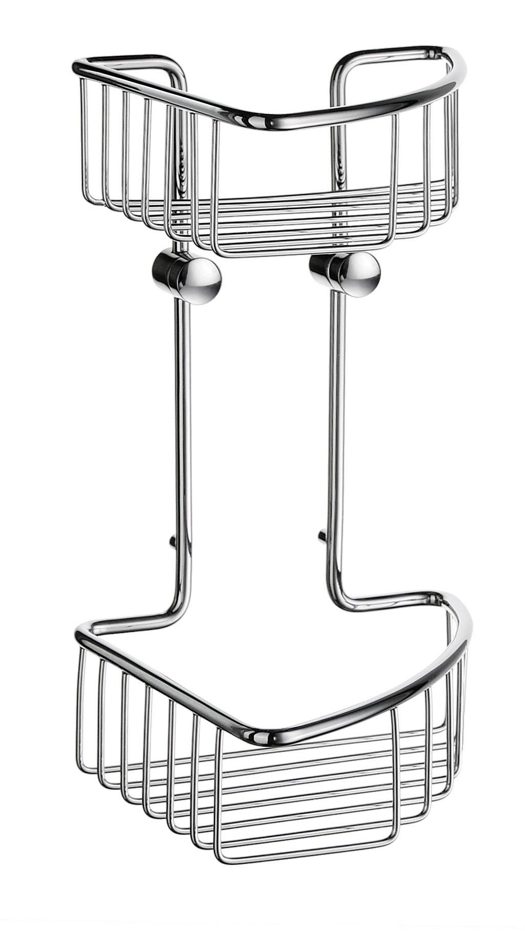 polished chrome shower basket