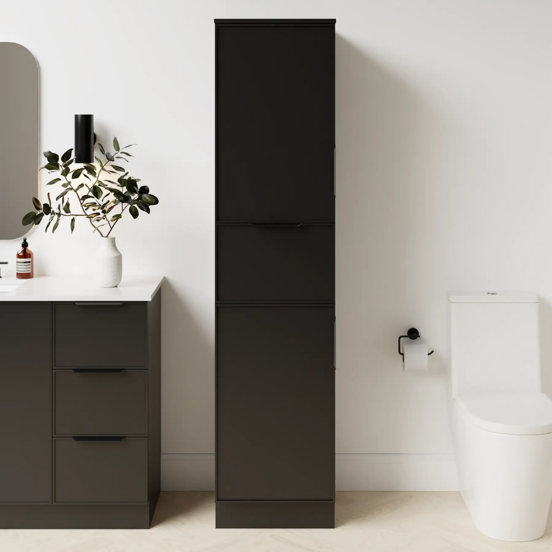 black satin paint linen closet