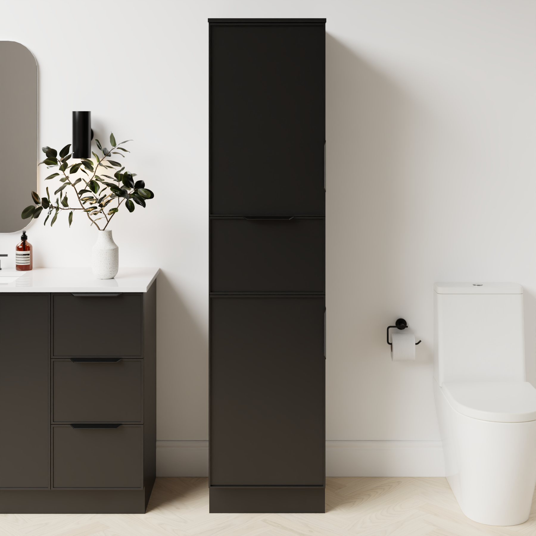 black satin paint linen closet