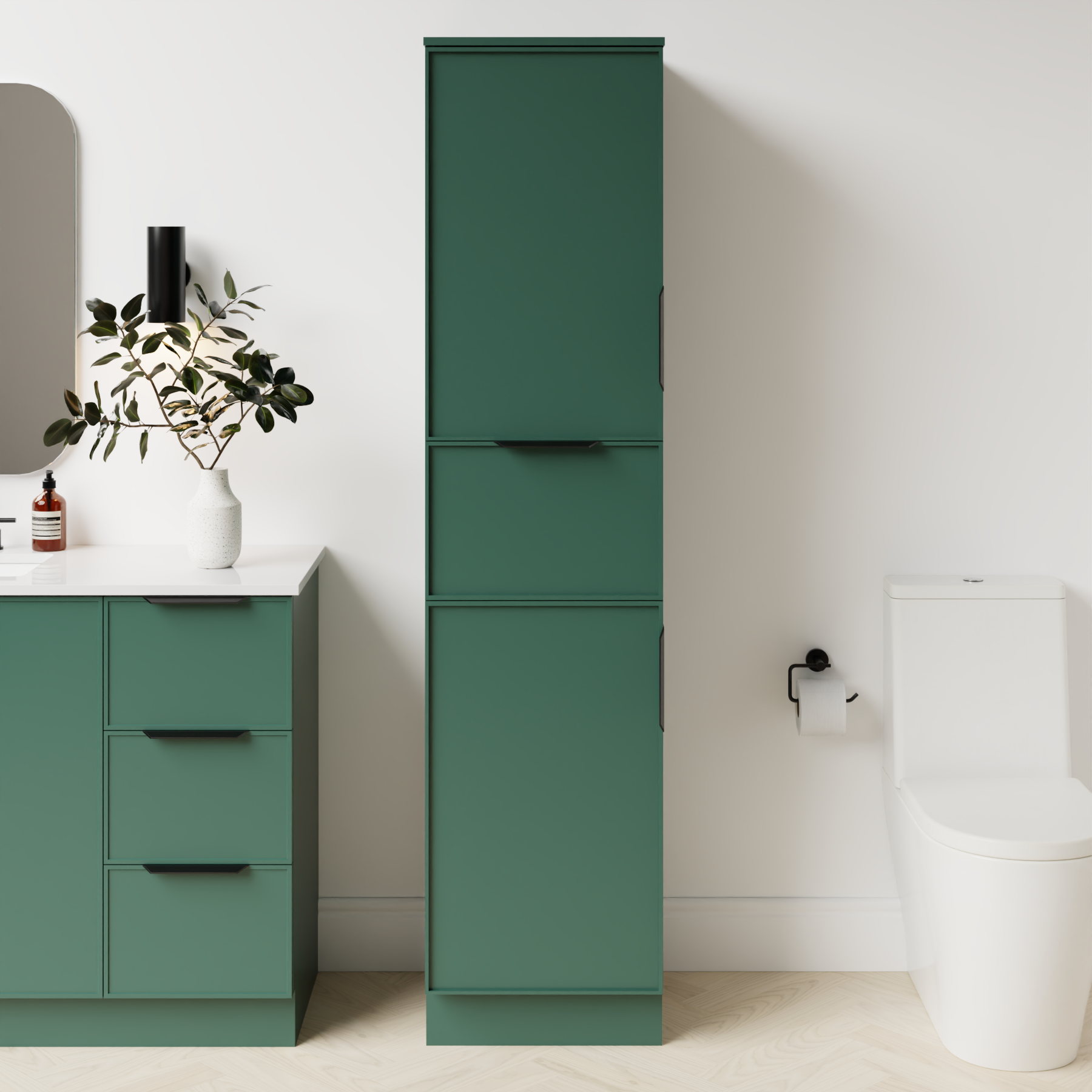 emerald green satin paint linen closet