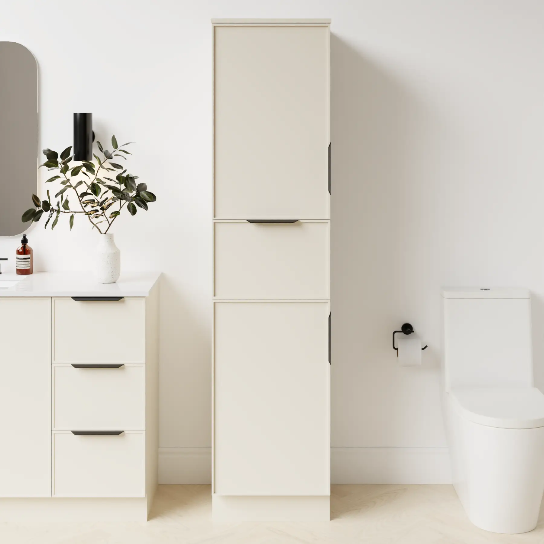 grey beige satin paint linen closet