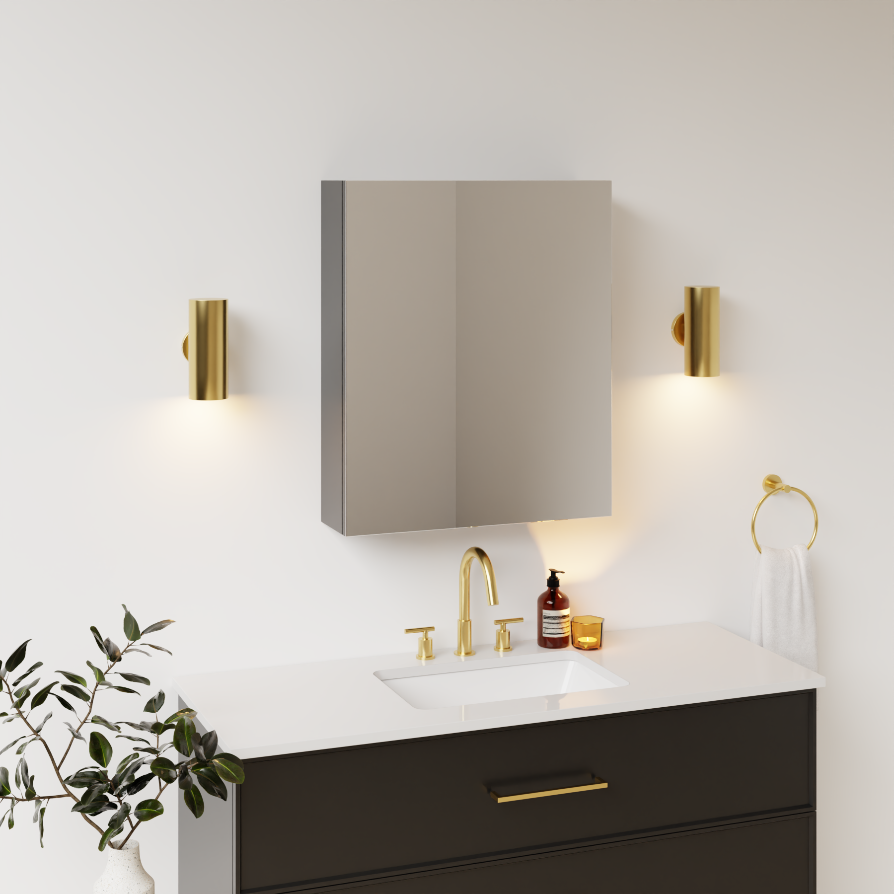 black satin paint medicine cabinet