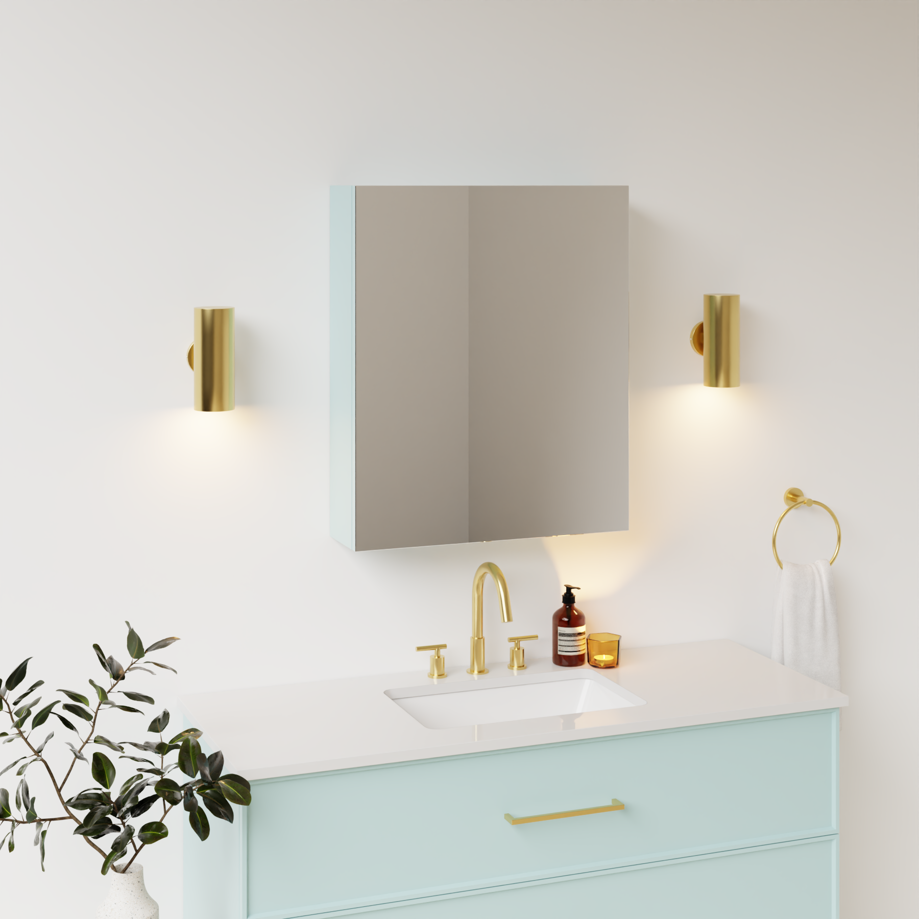 duck egg blue satin paint medicine cabinet