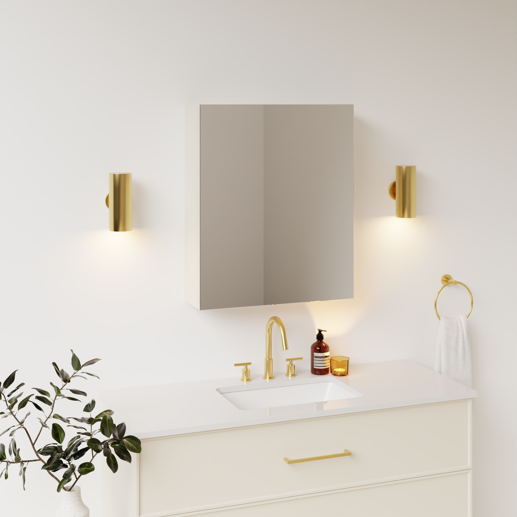 grey beige satin paint medicine cabinet