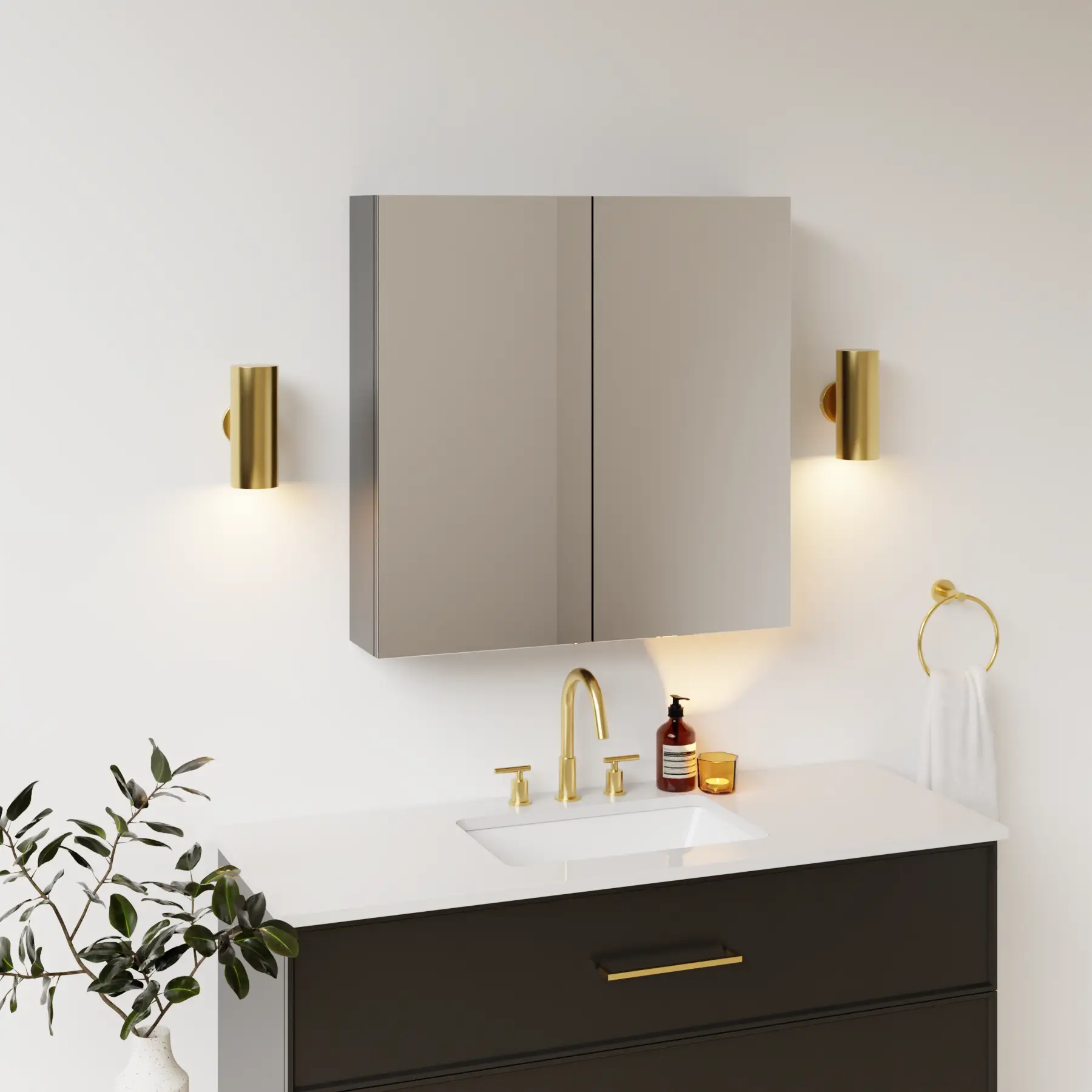 black satin paint medicine cabinet