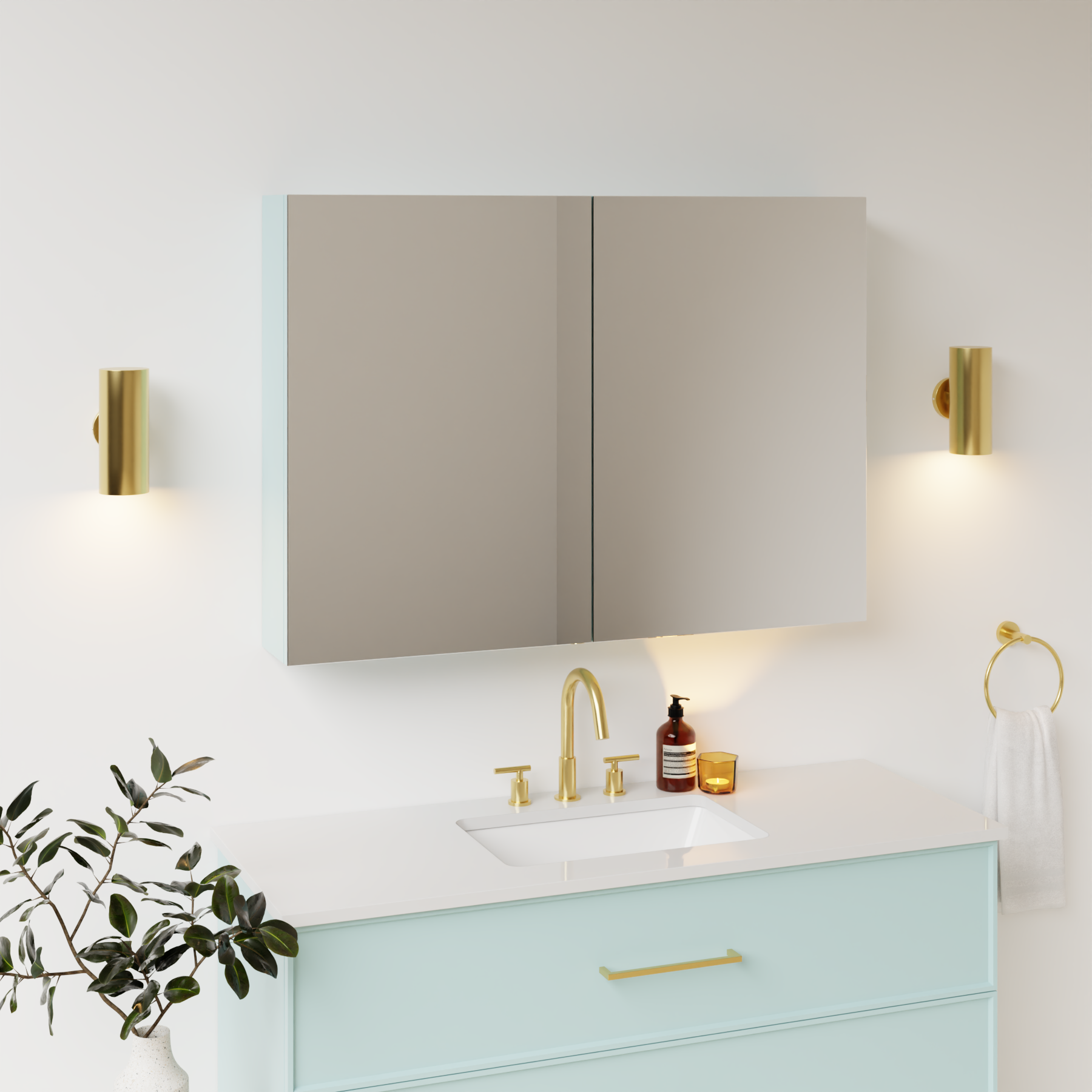 duck egg blue satin paint medicine cabinet