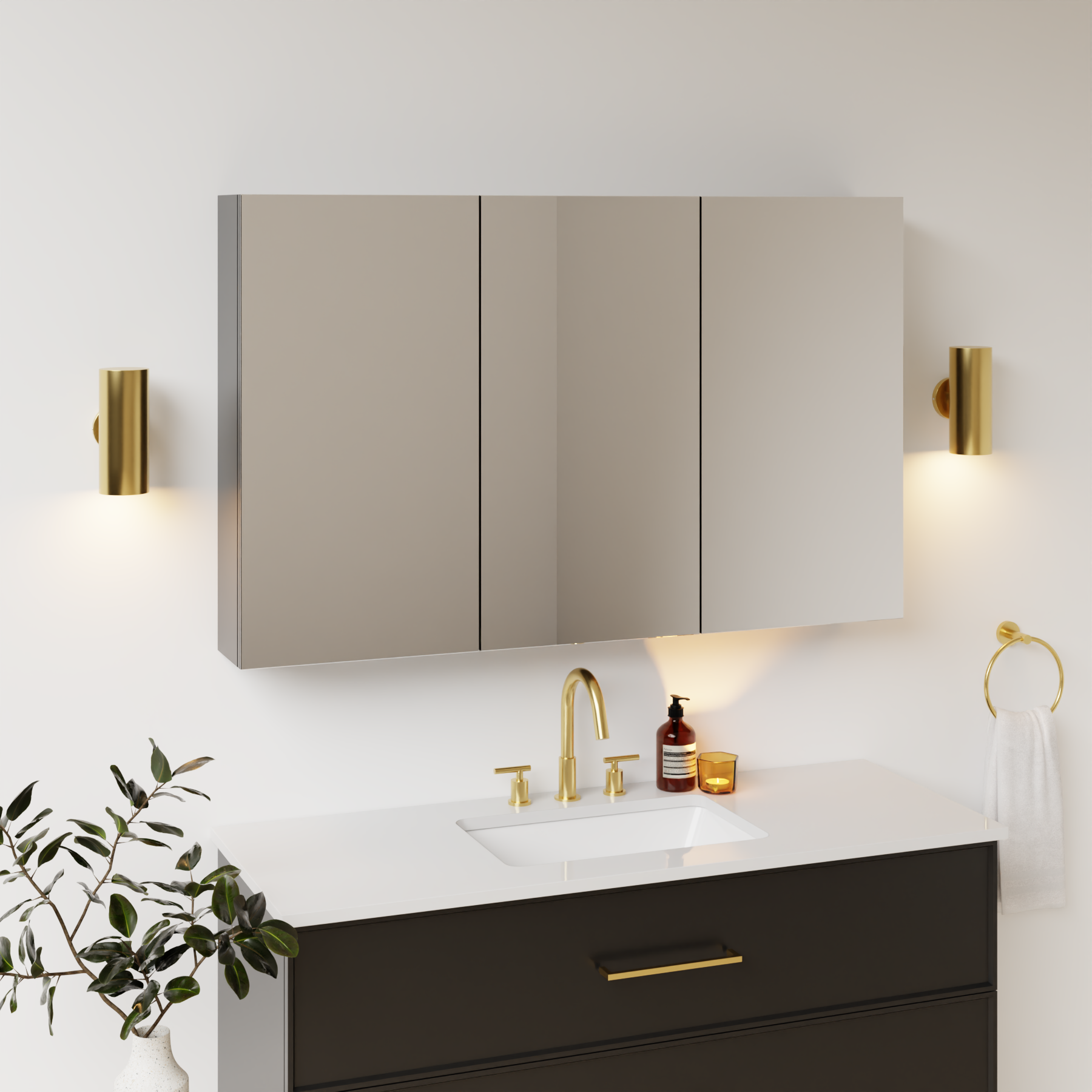 black satin paint medicine cabinet