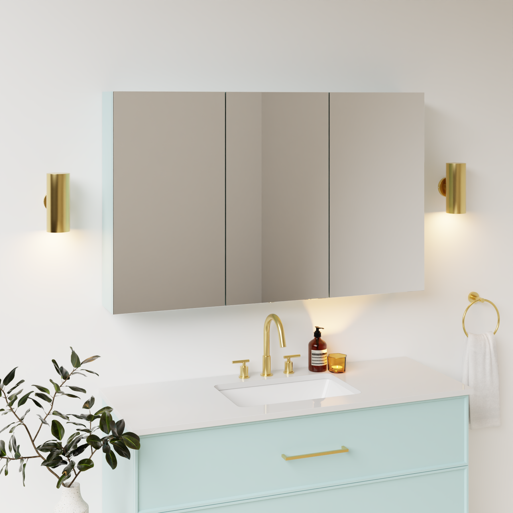 duck egg blue satin paint medicine cabinet