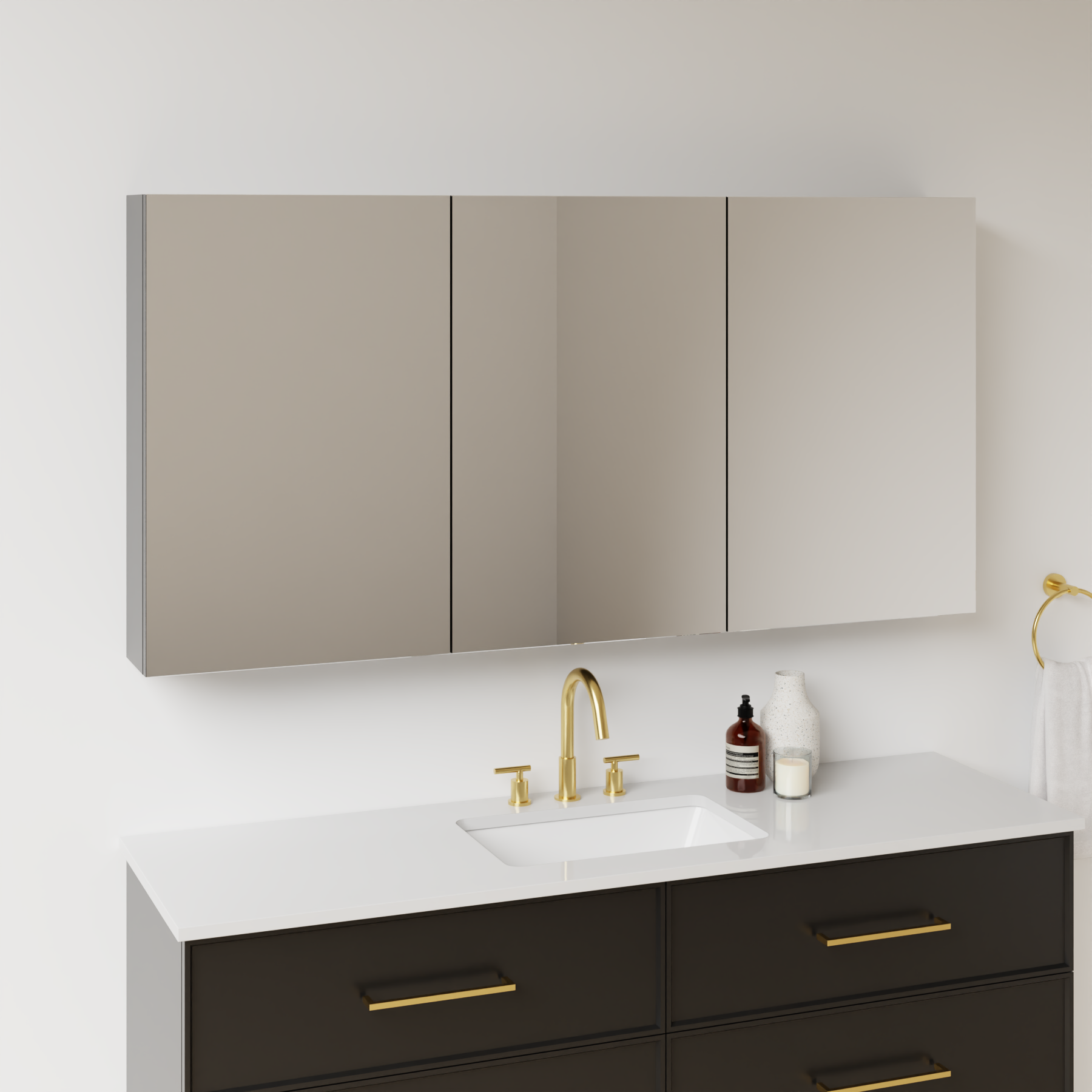 black satin paint medicine cabinet