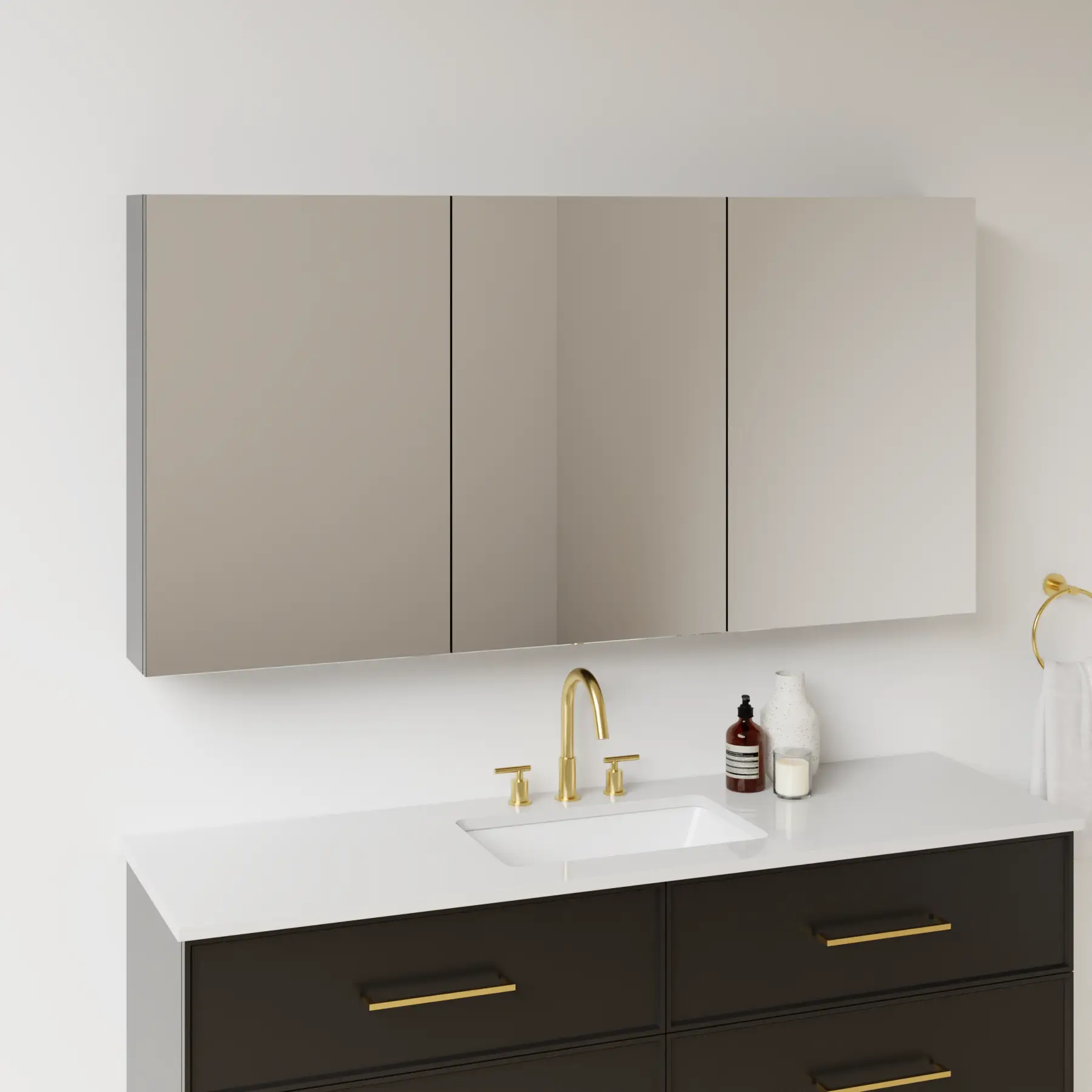 black satin paint medicine cabinet