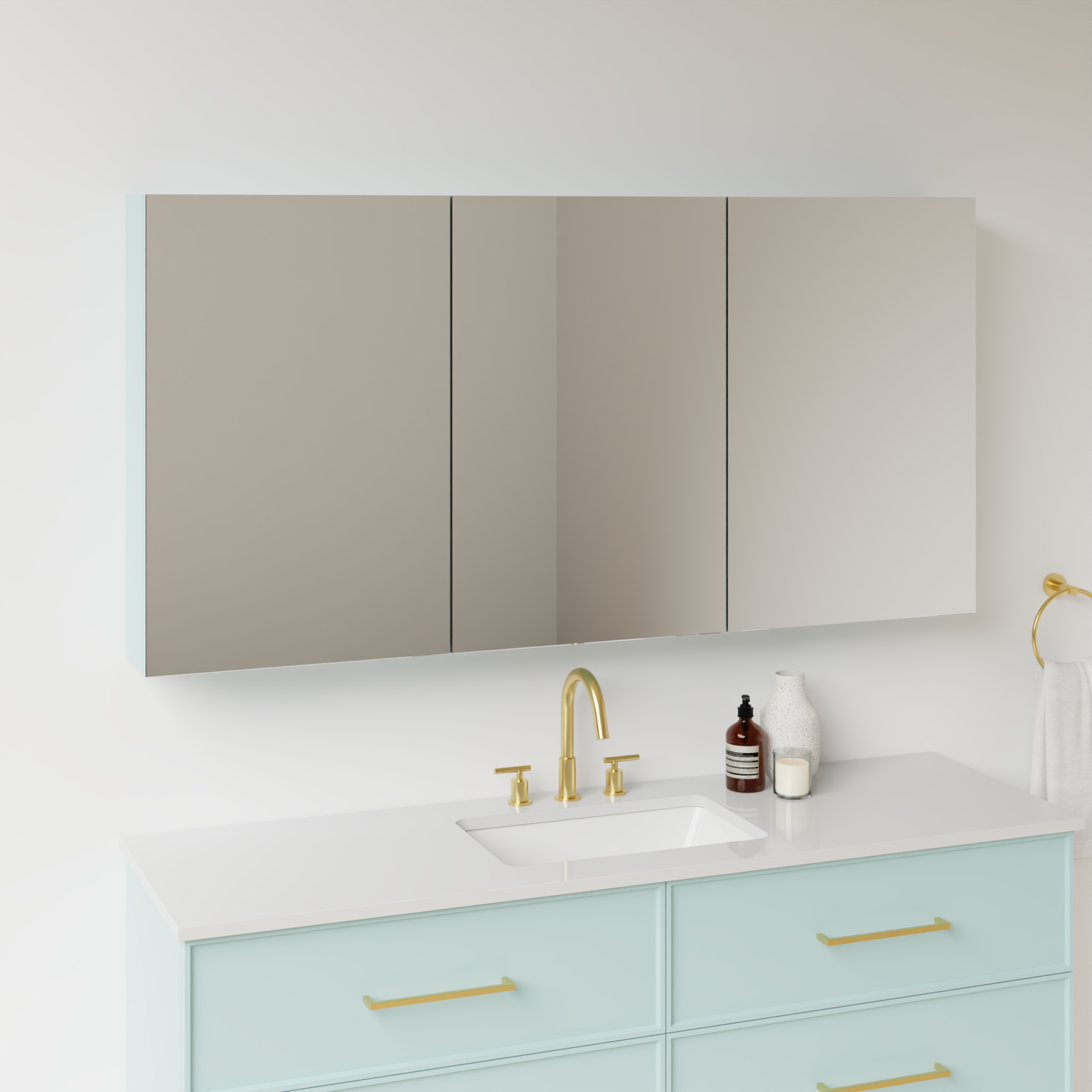 duck egg blue satin paint medicine cabinet