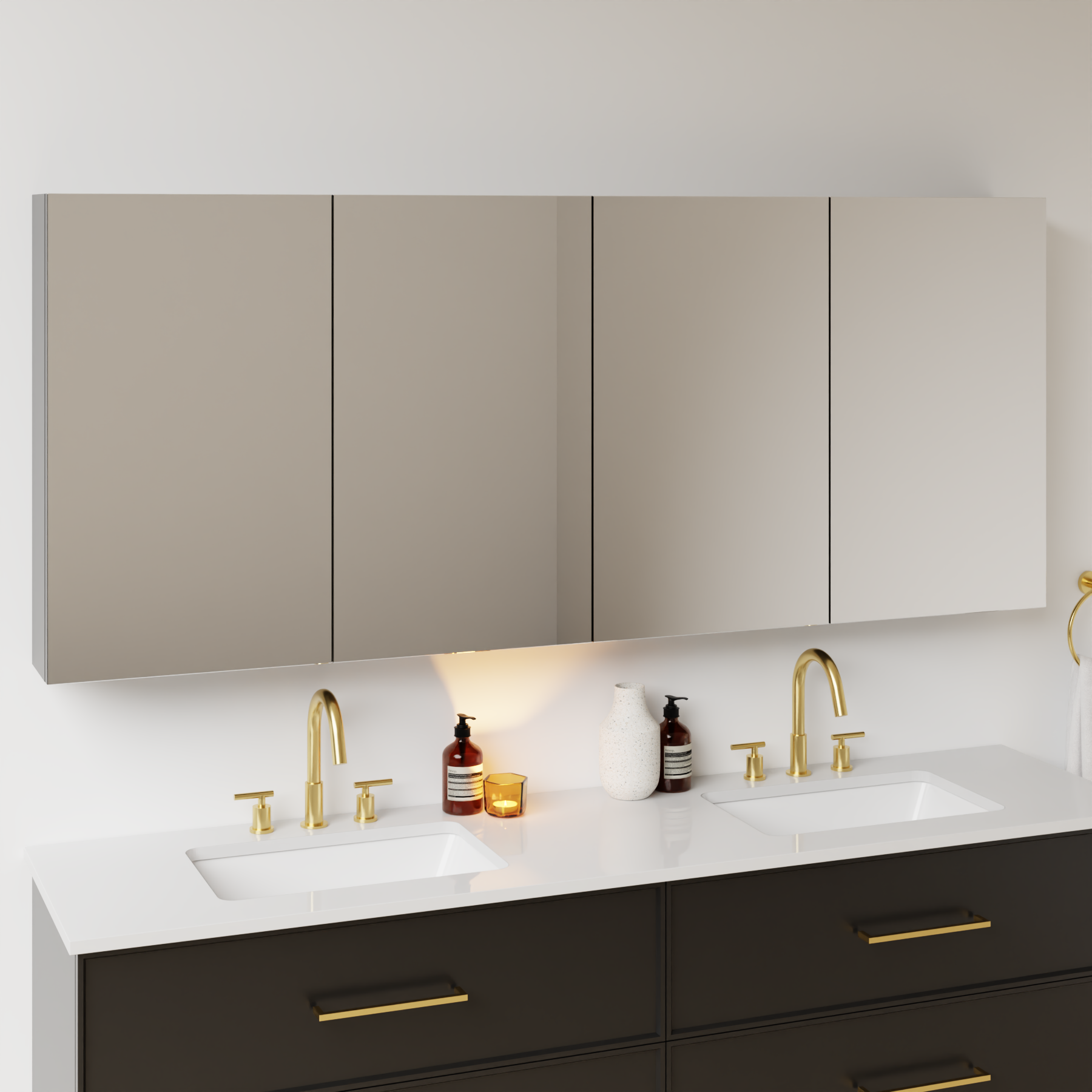 black satin paint medicine cabinet