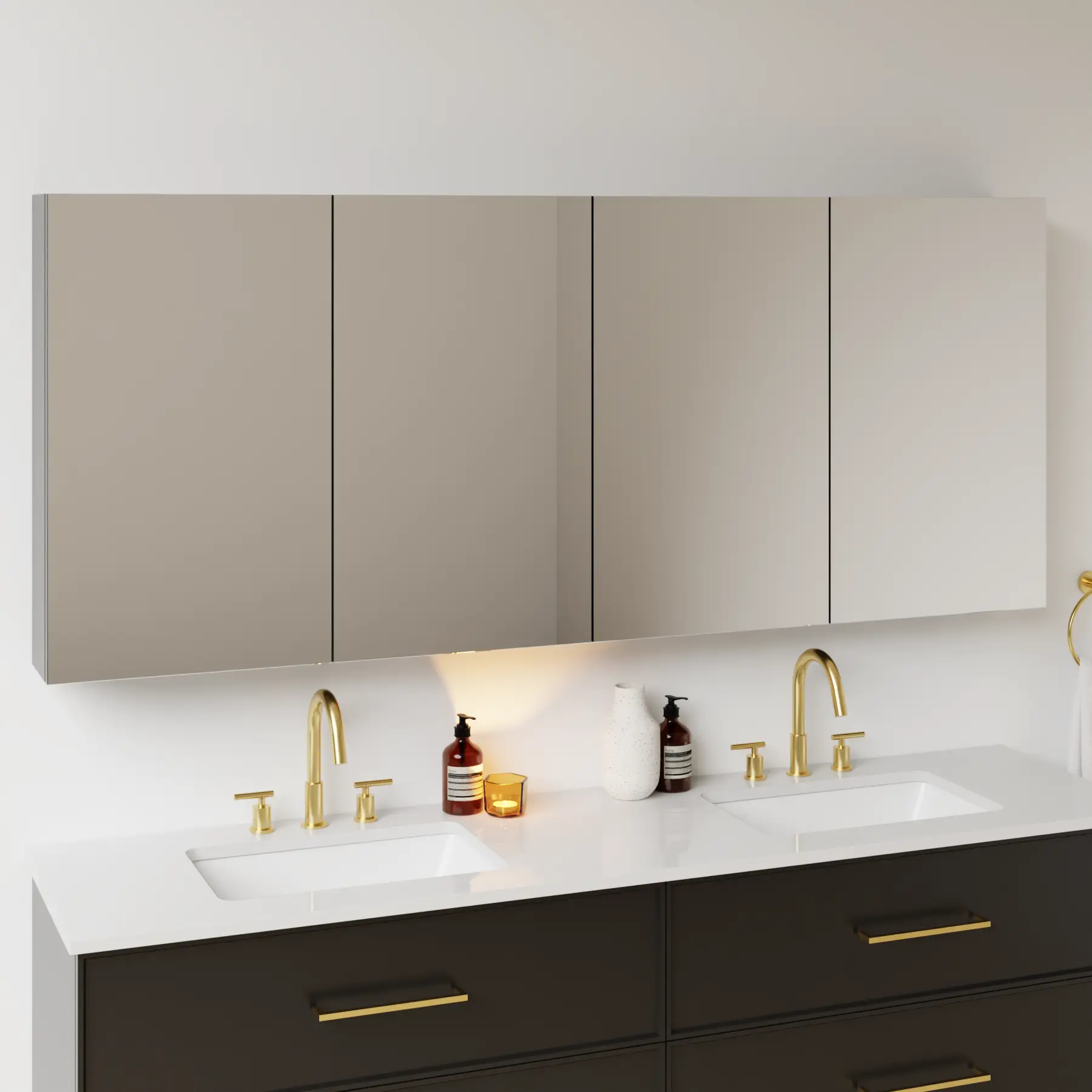 black satin paint medicine cabinet