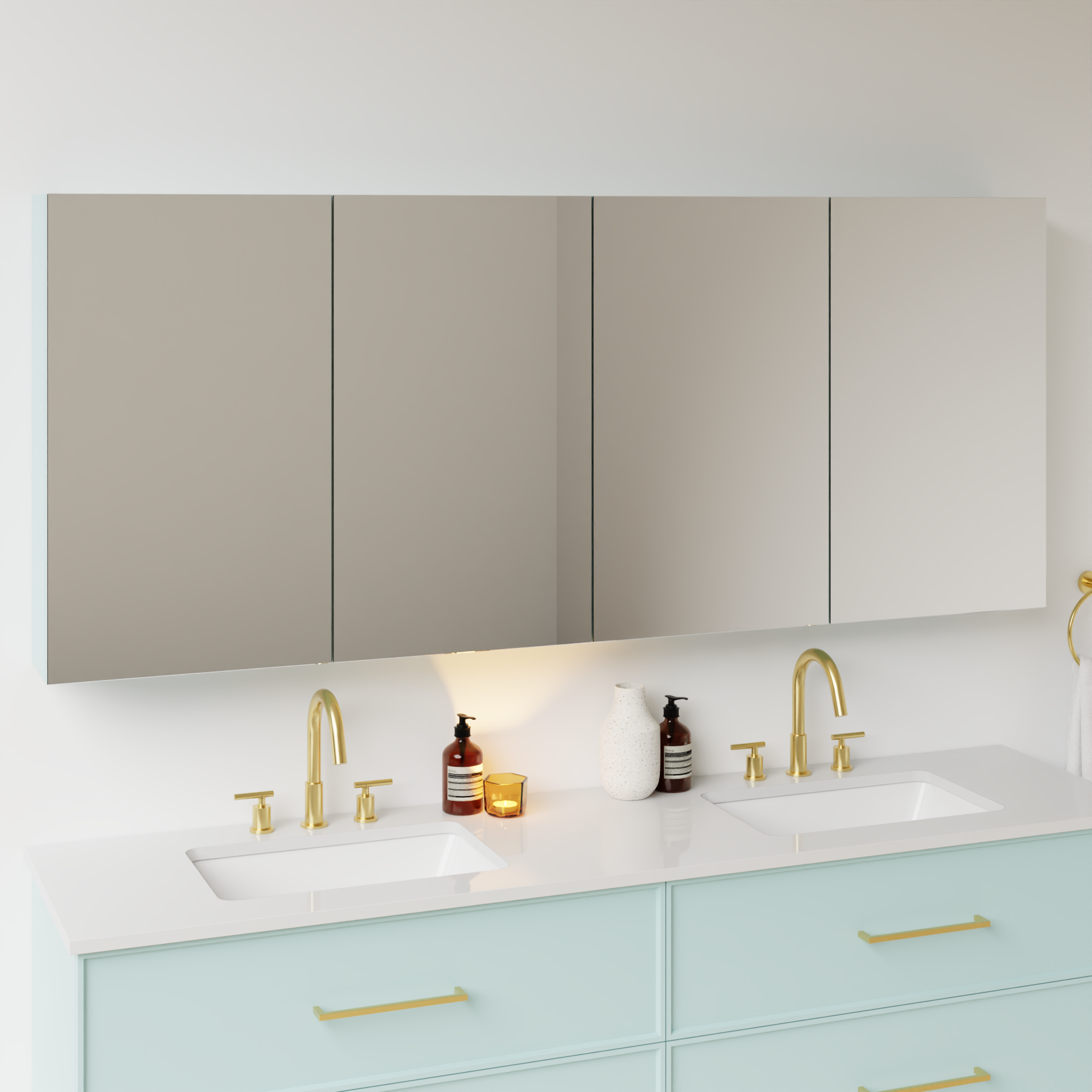 duck egg blue satin paint medicine cabinet