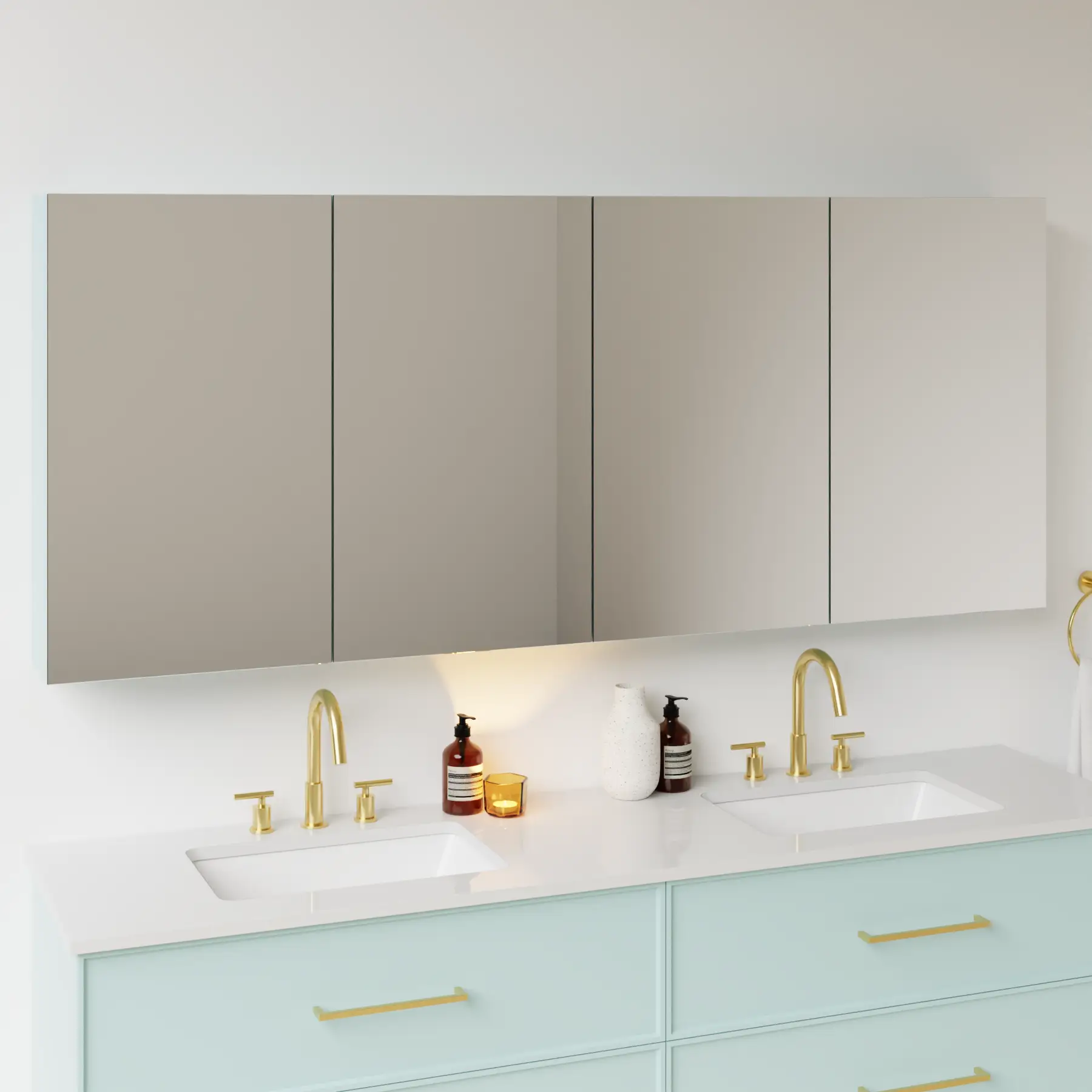 duck egg blue satin paint medicine cabinet