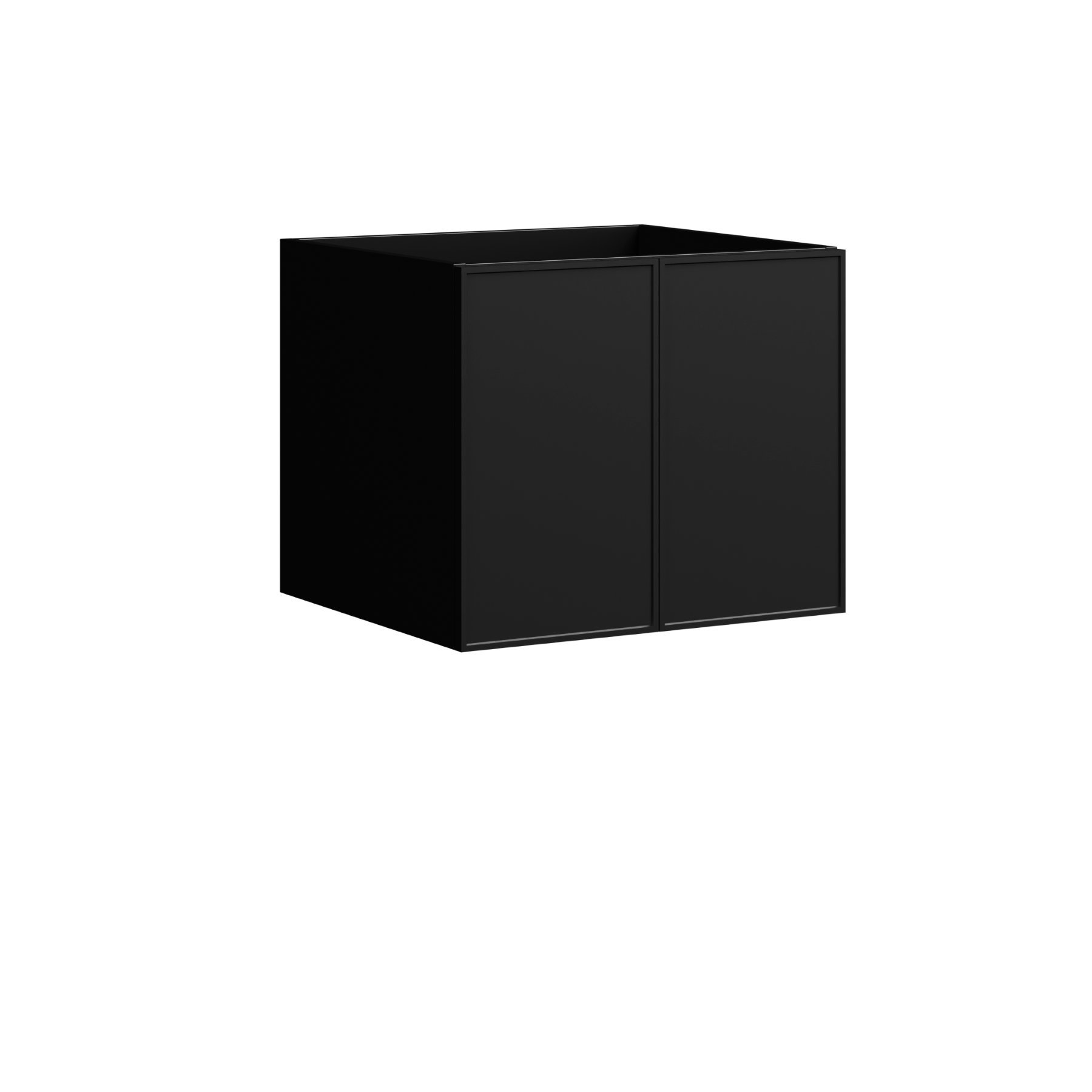 black satin paint vanity