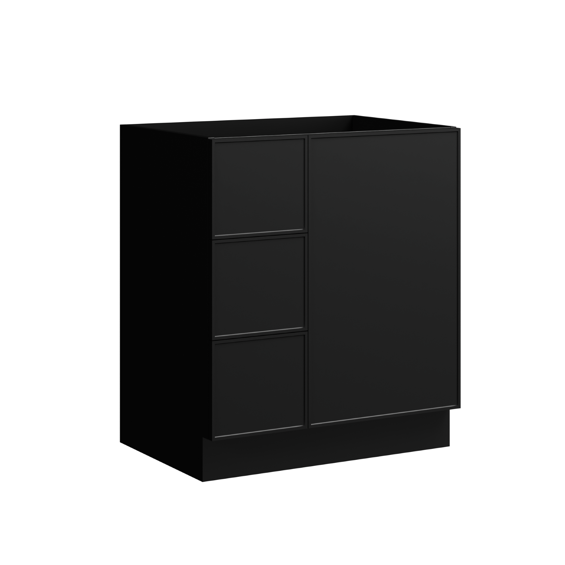 black satin paint vanity