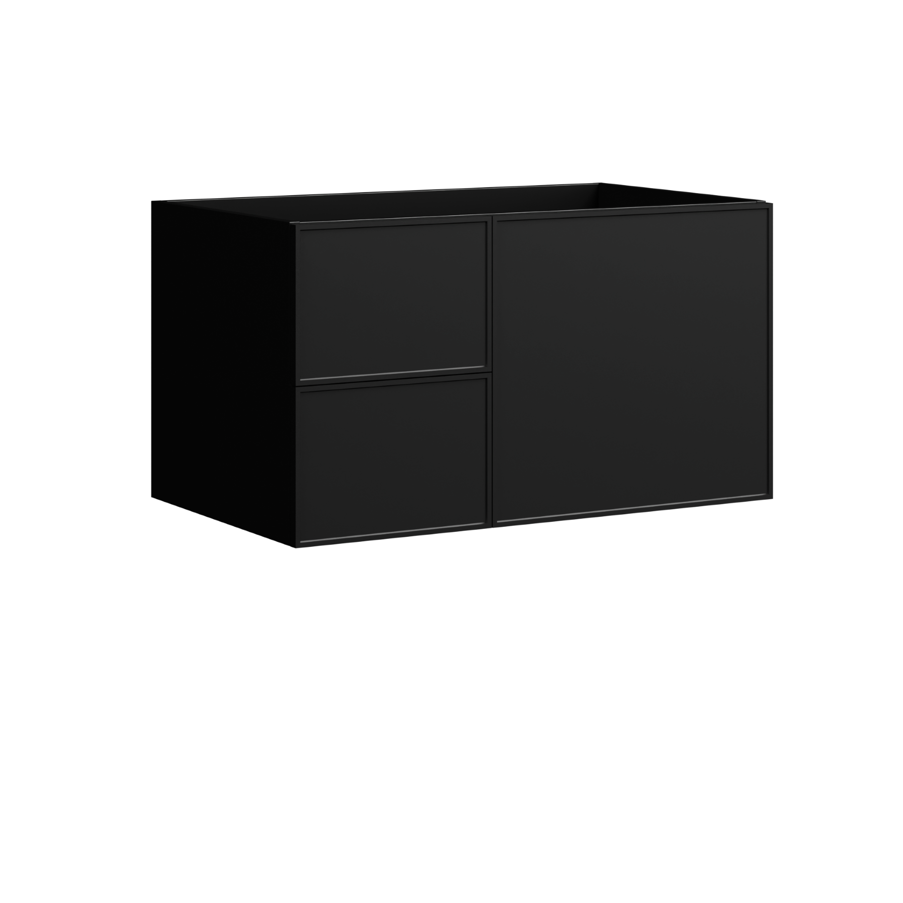 black satin paint vanity