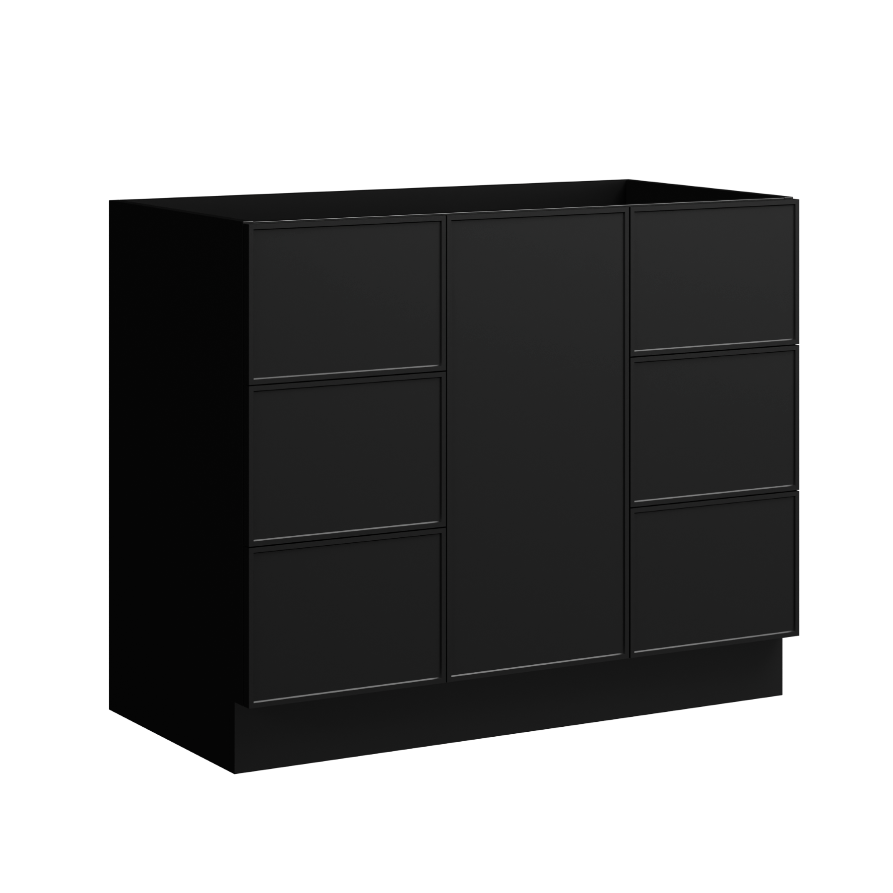 black satin paint vanity