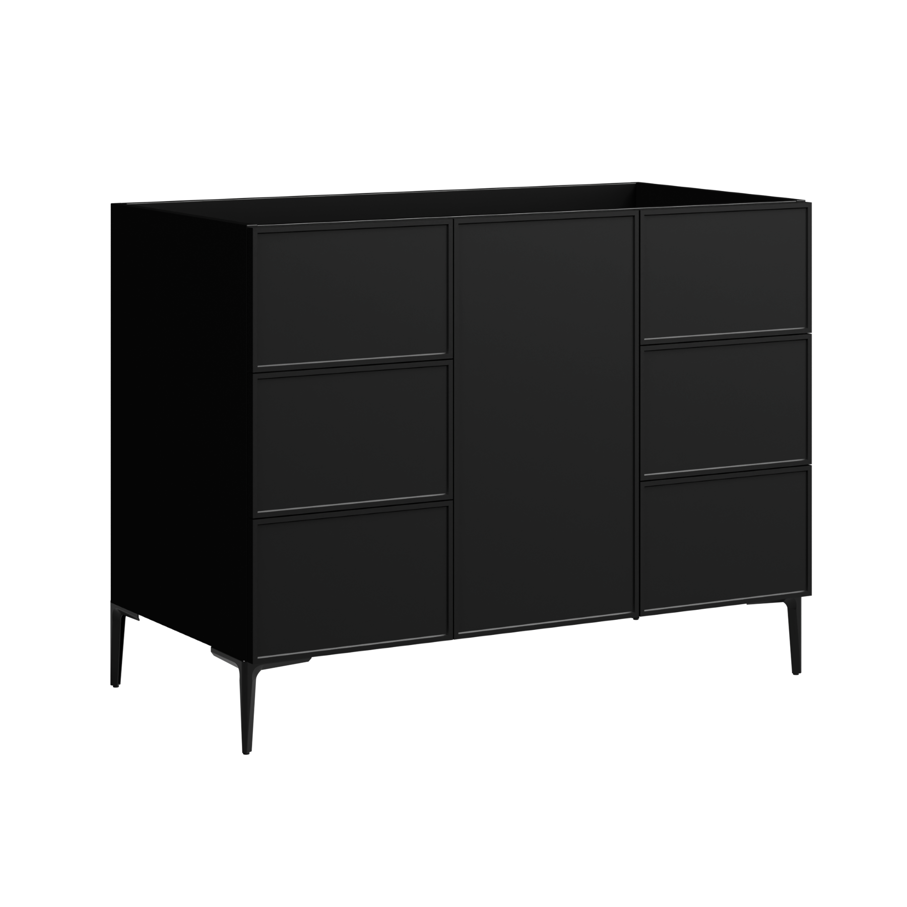 black satin paint vanity