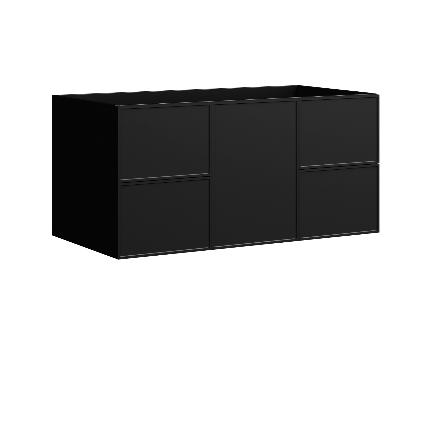 black satin paint vanity