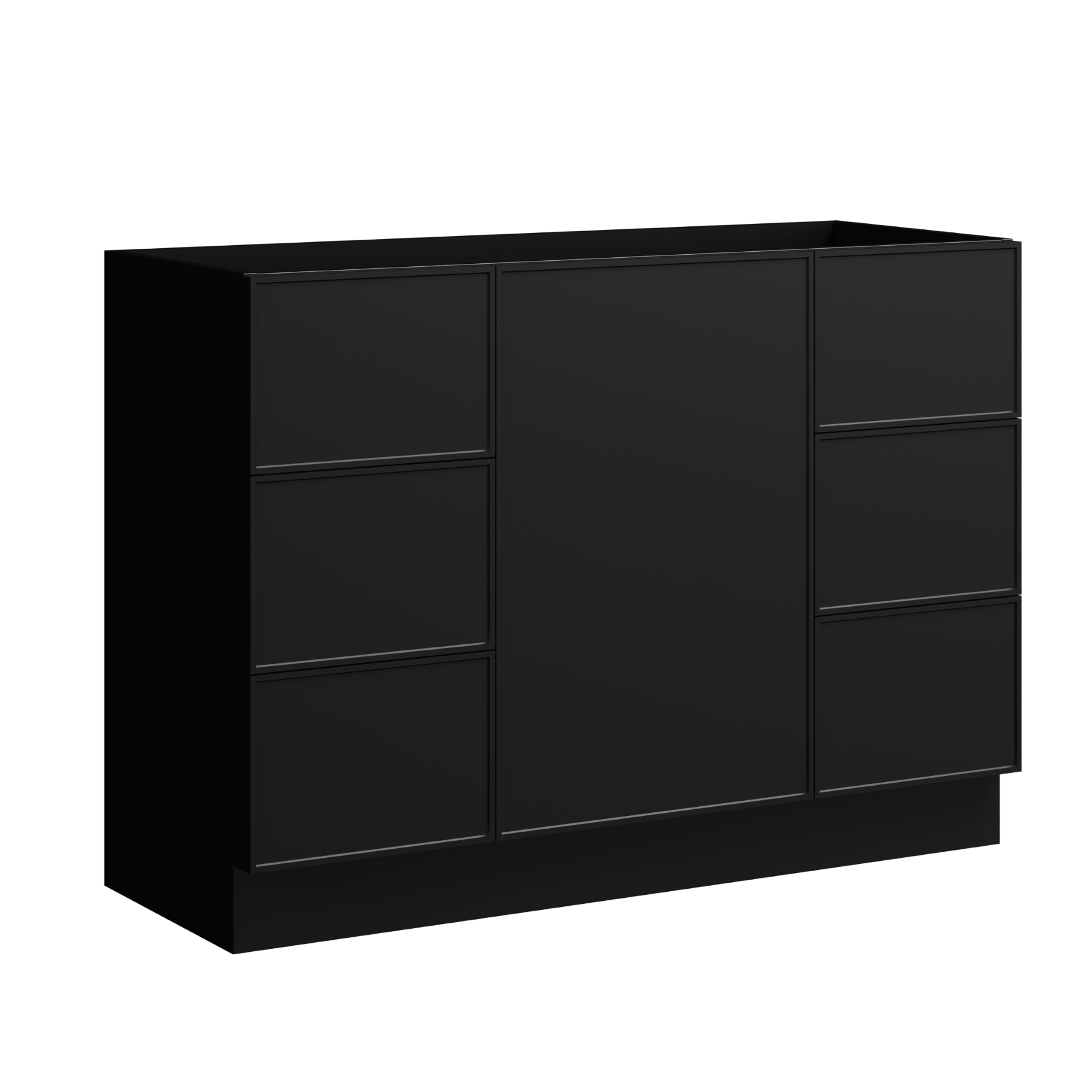 black satin paint vanity