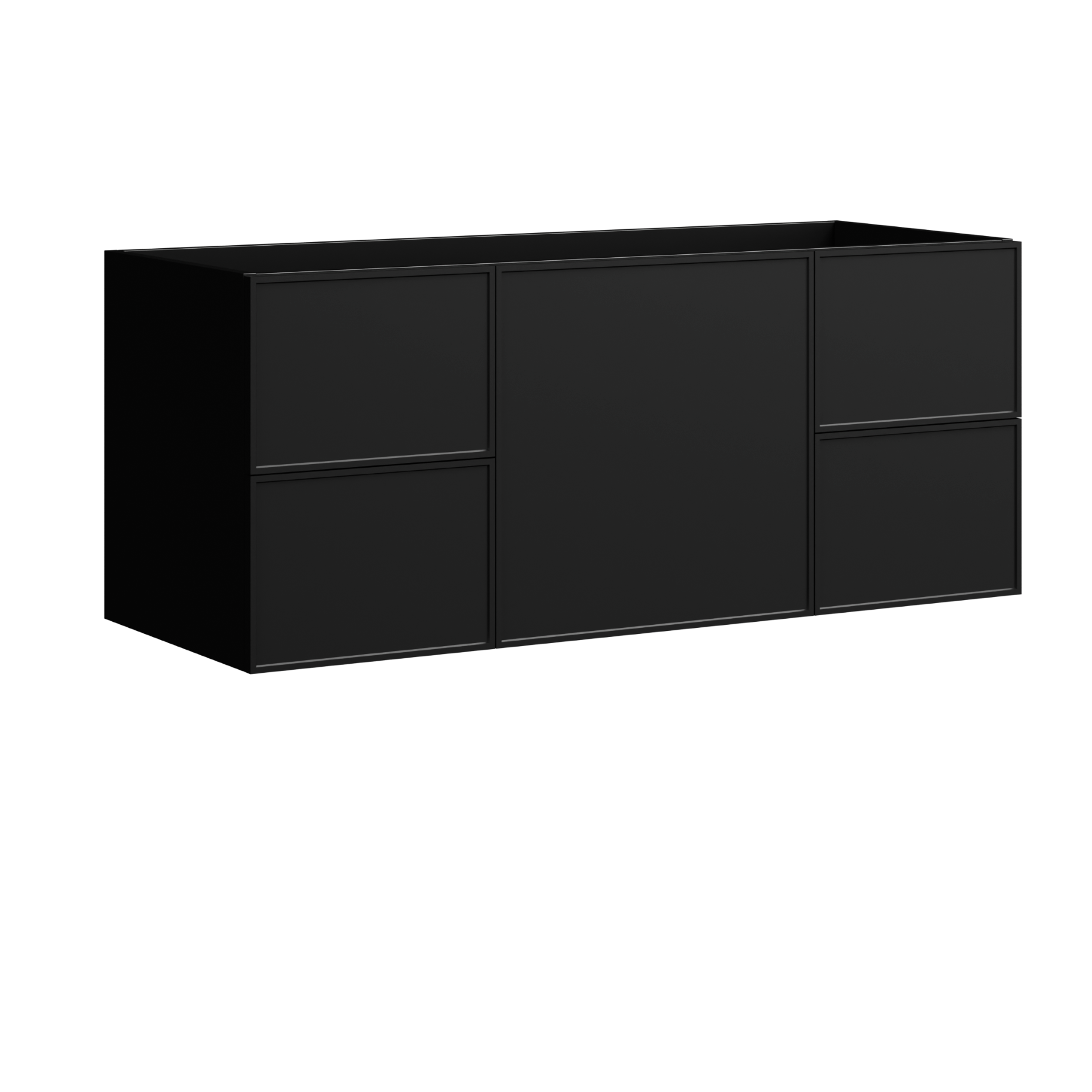 black satin paint vanity