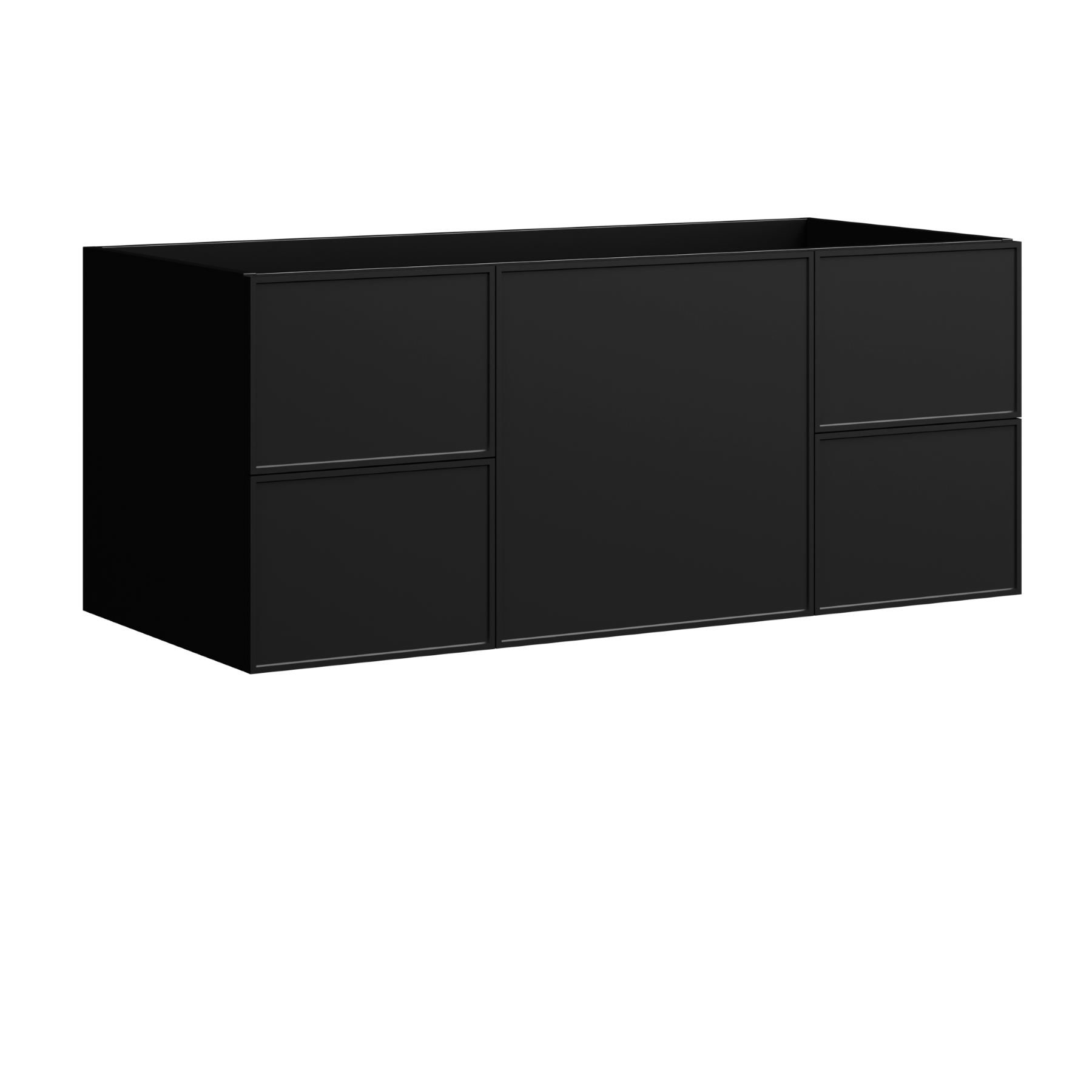 black satin paint vanity