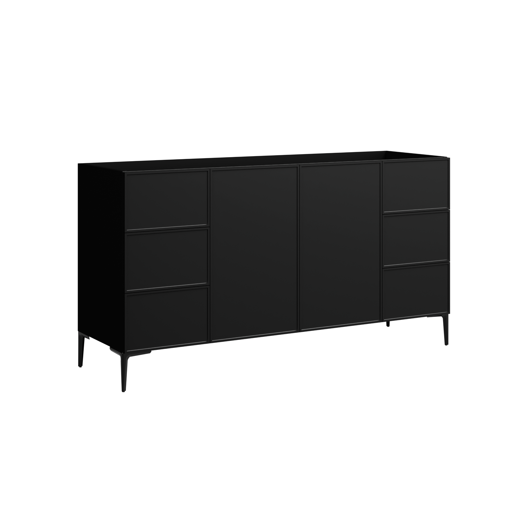 black satin paint vanity