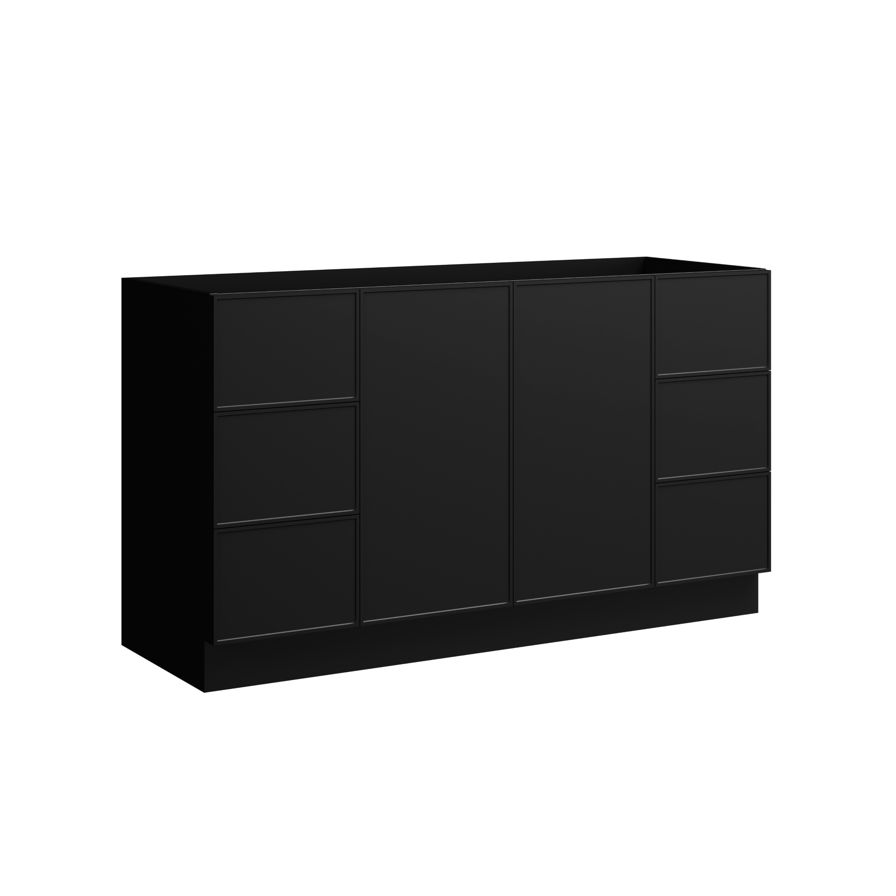 black satin paint vanity