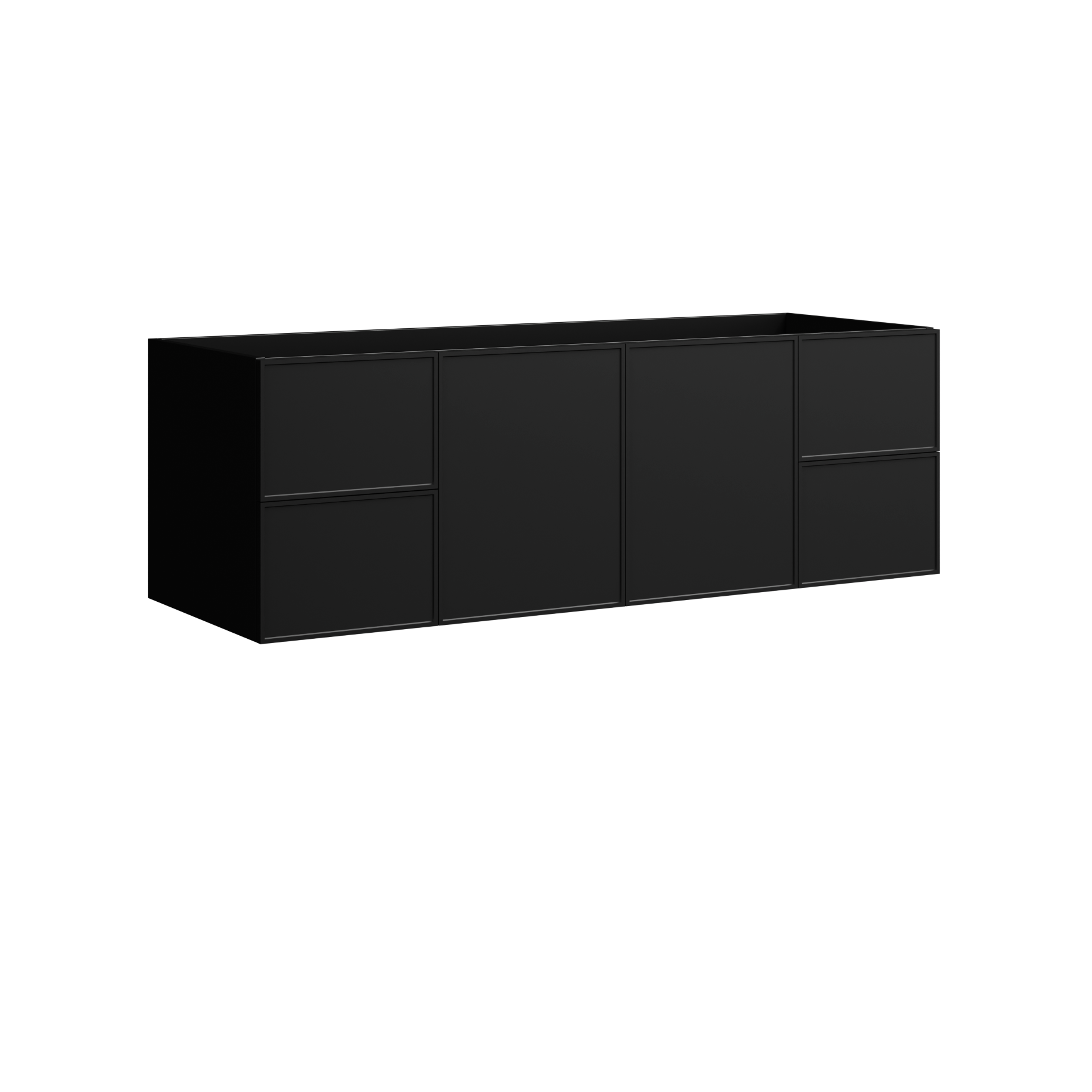 black satin paint vanity