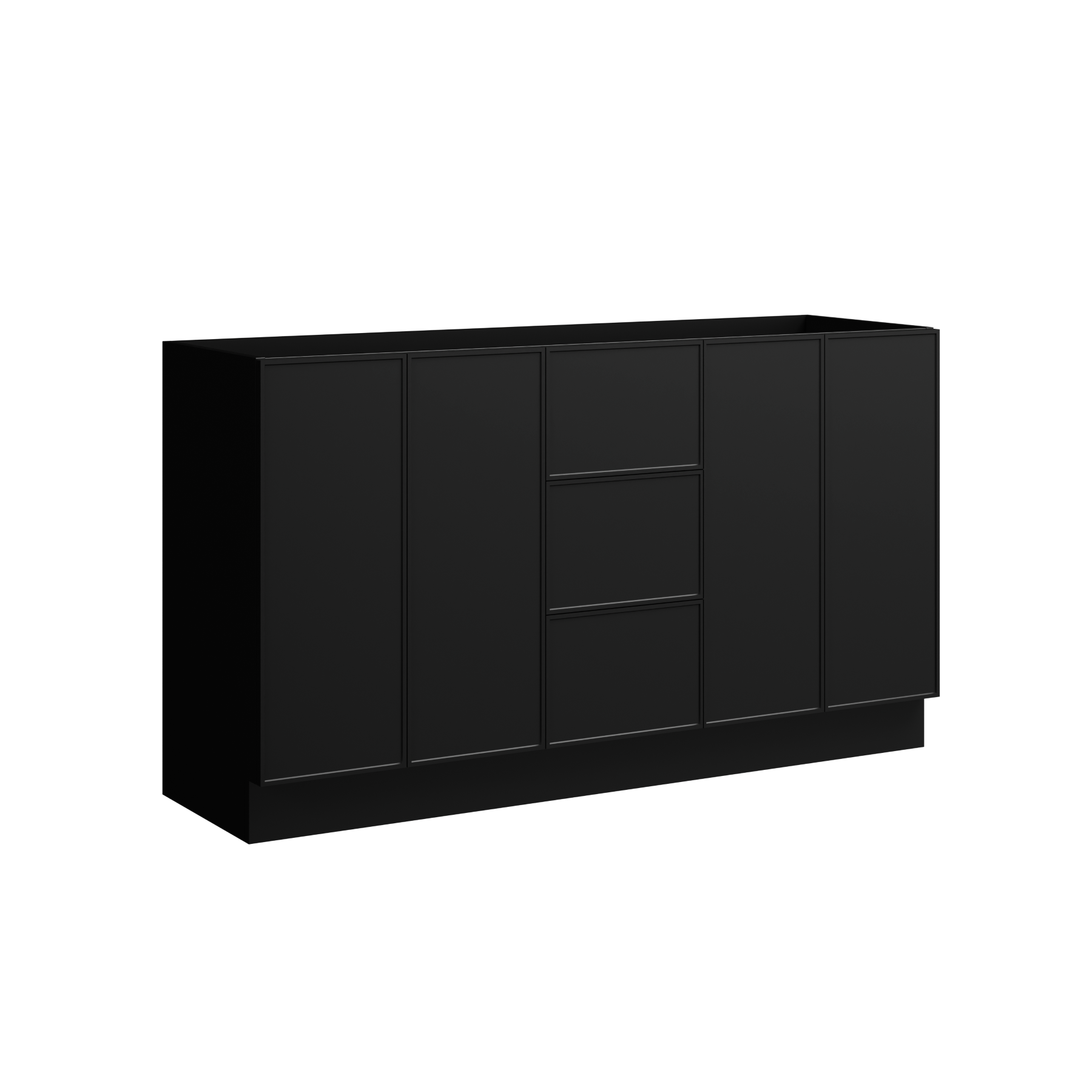 black satin paint vanity