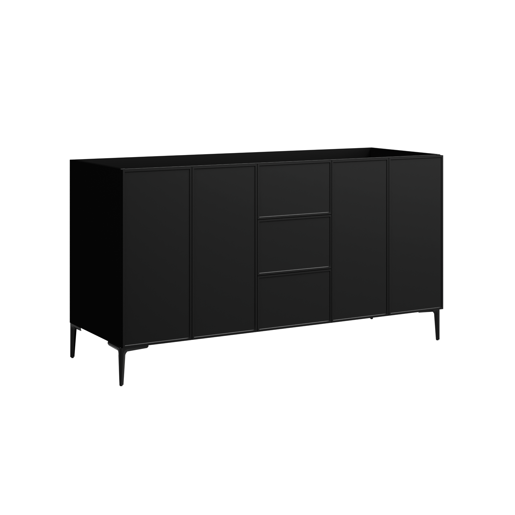 black satin paint vanity