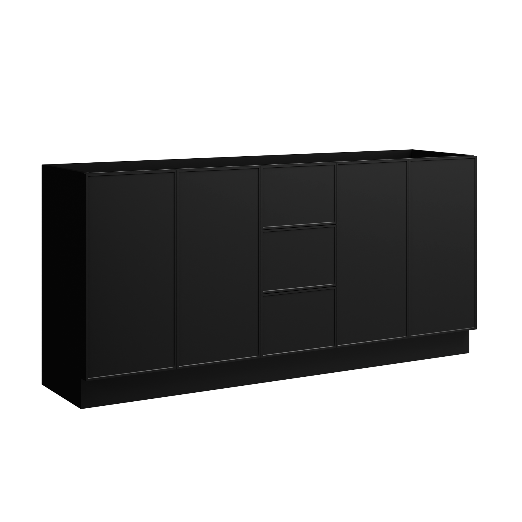 black satin paint vanity