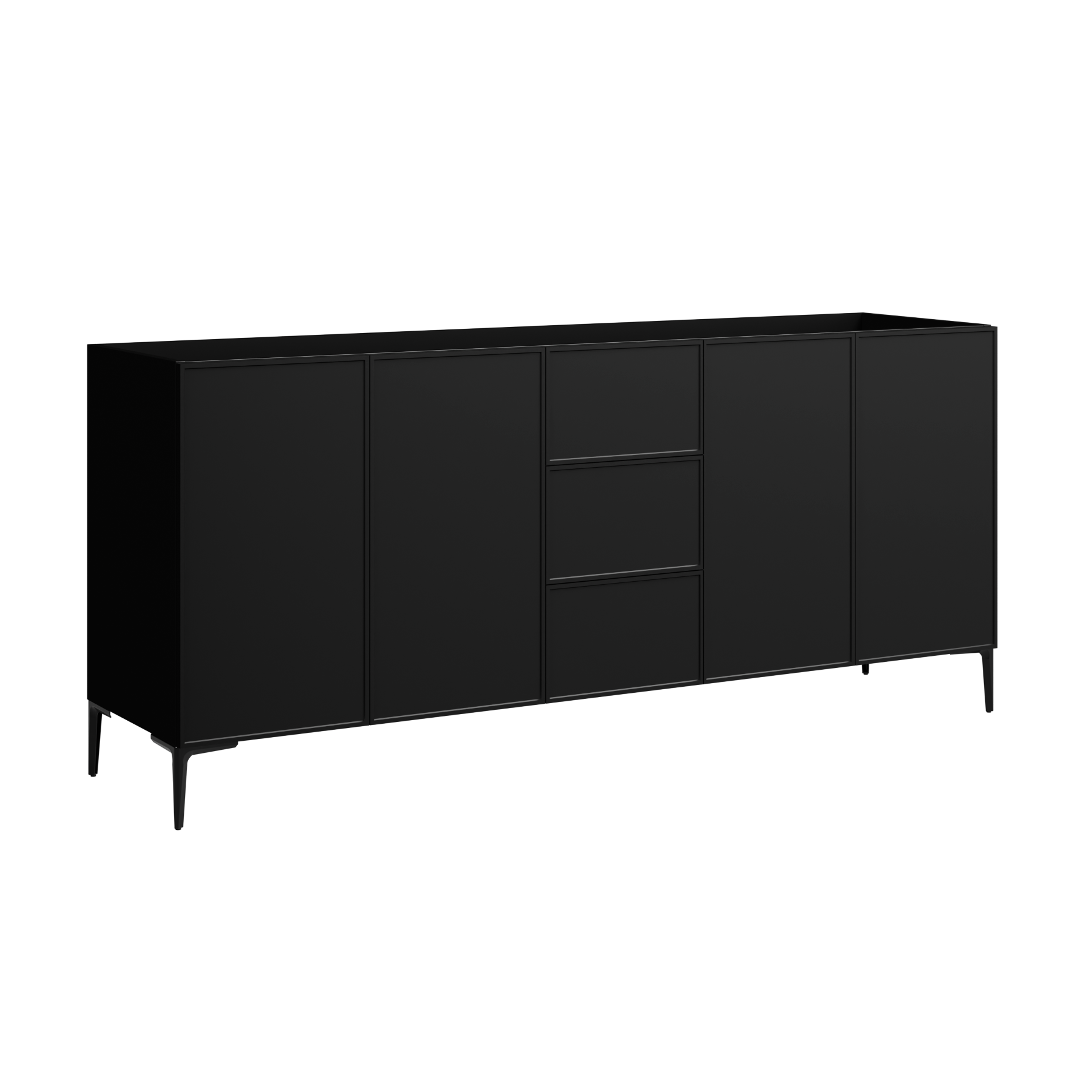 black satin paint vanity