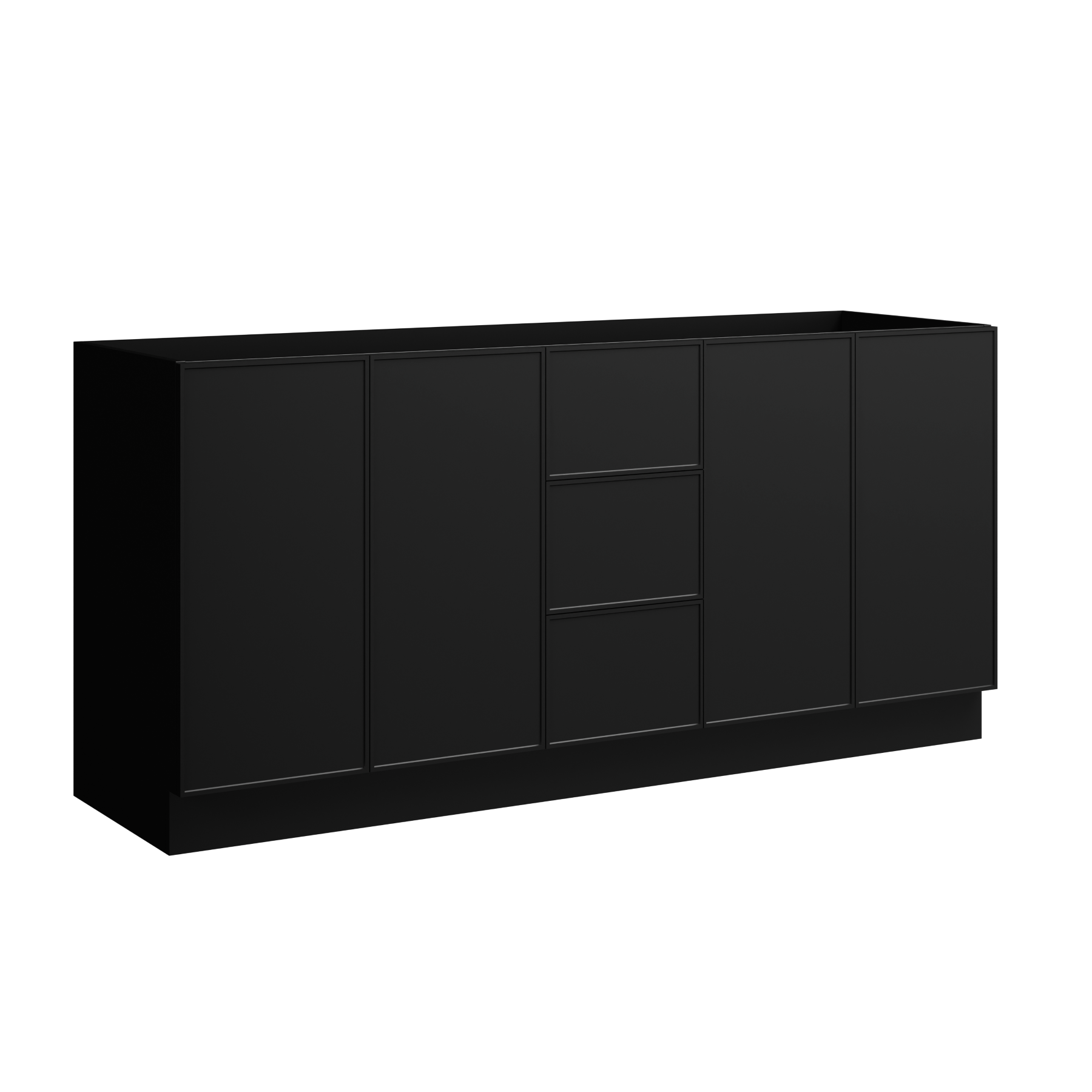 black satin paint vanity