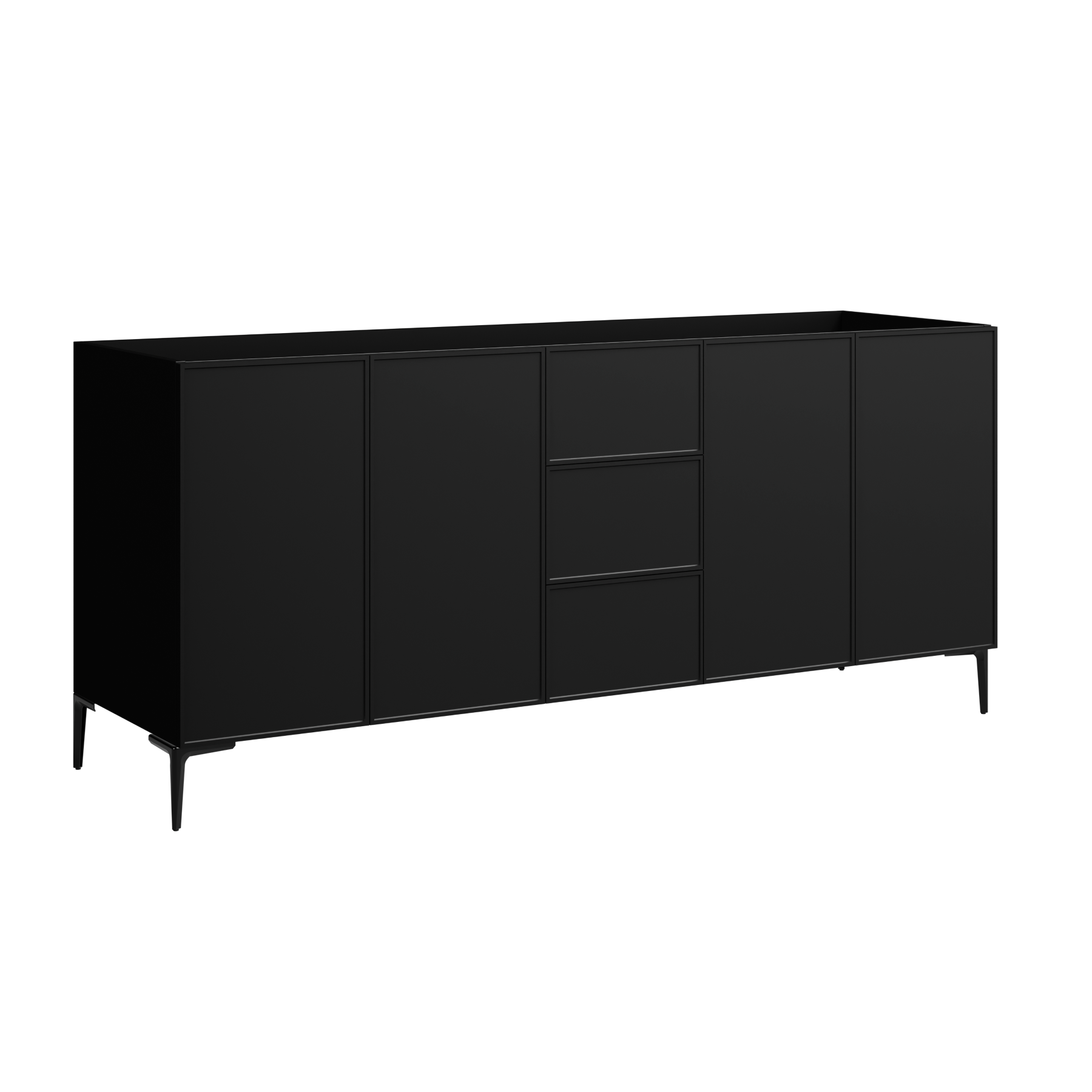 black satin paint vanity